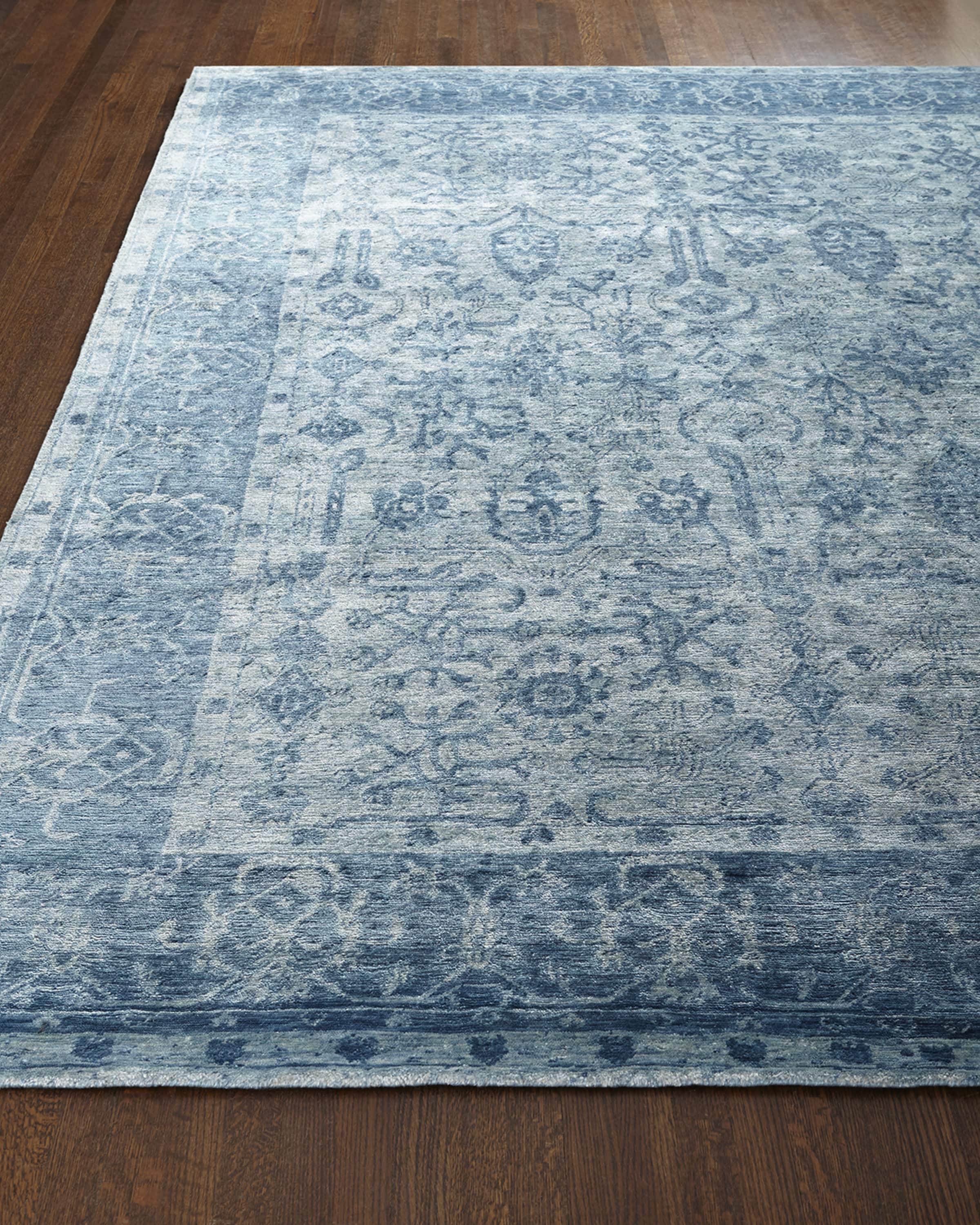 Exquisite Rugs Sweet Blues Hand-Knotted Rug, 6' x 9'