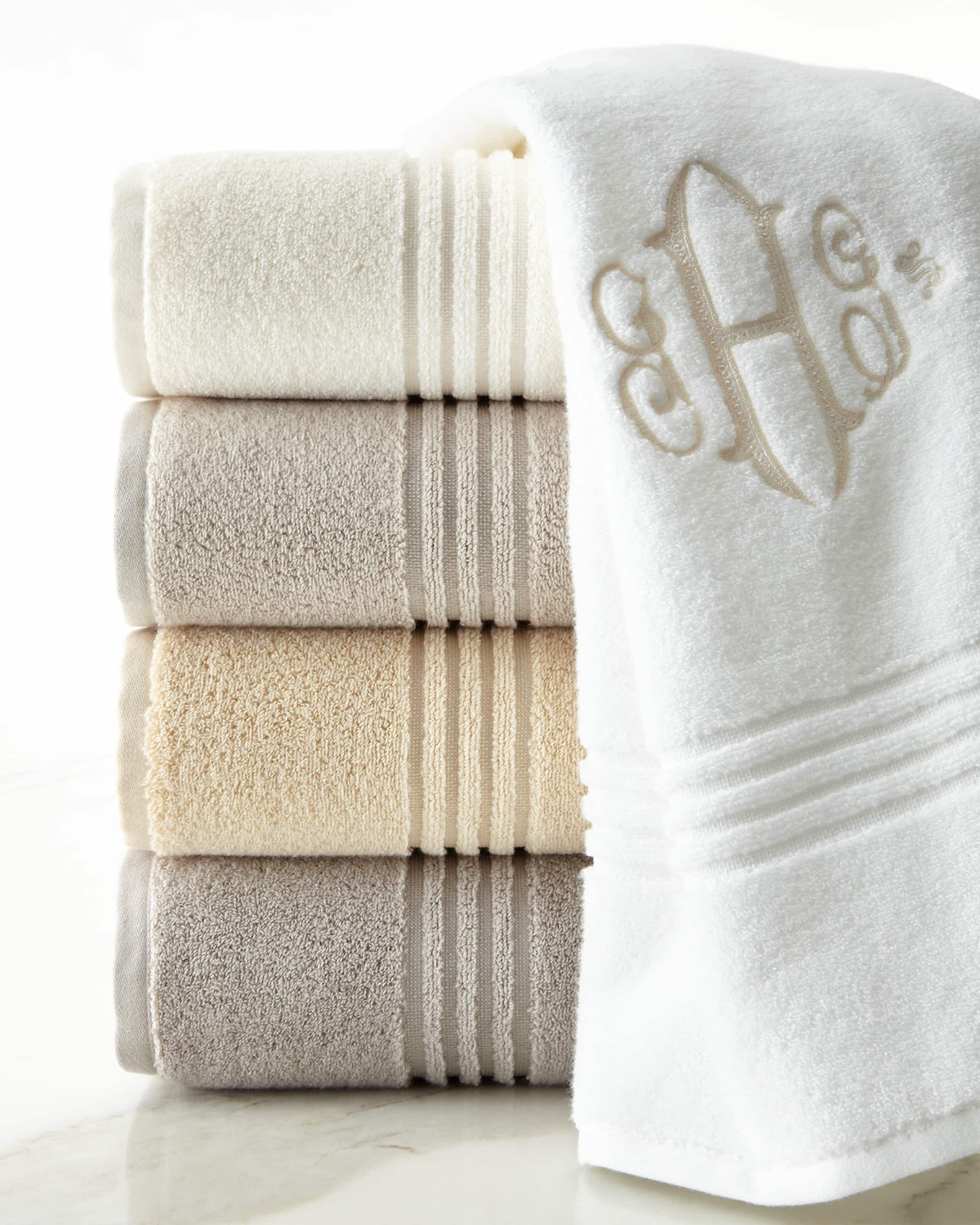 Peacock Alley Chelsea Plush Bath Towel Bundle in Ivory Off White | 12 Pieces | 100% Combed Long Staple Cotton Percale