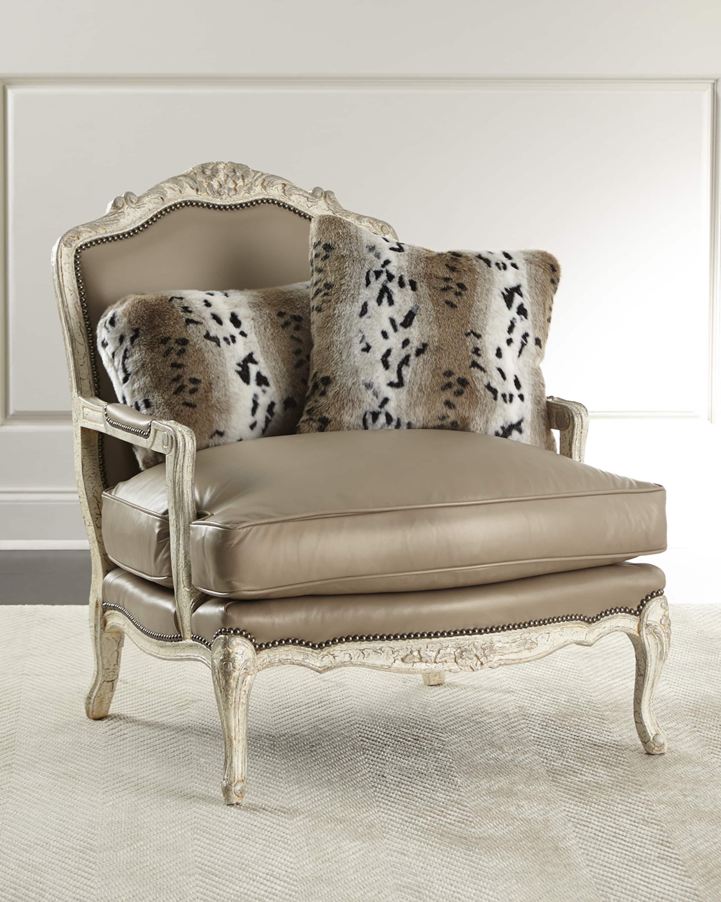 Leather bergere chair on sale