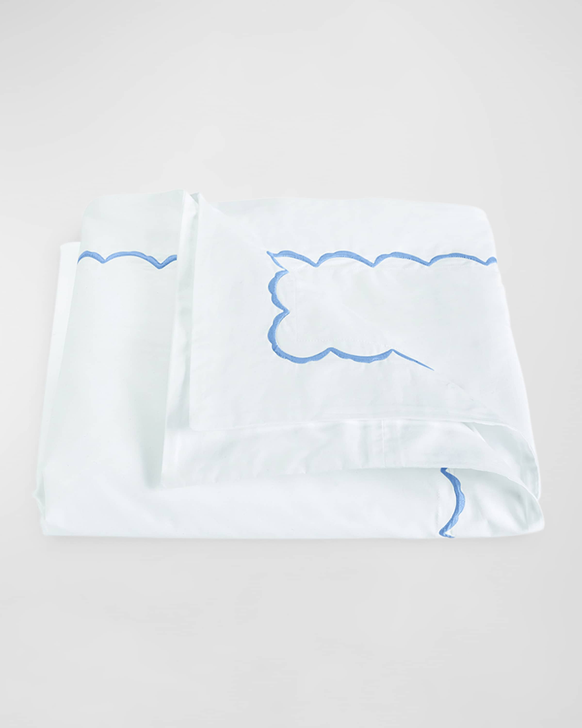 Matouk Scallops Embroidered Duvet Cover, FULL-QUEEN