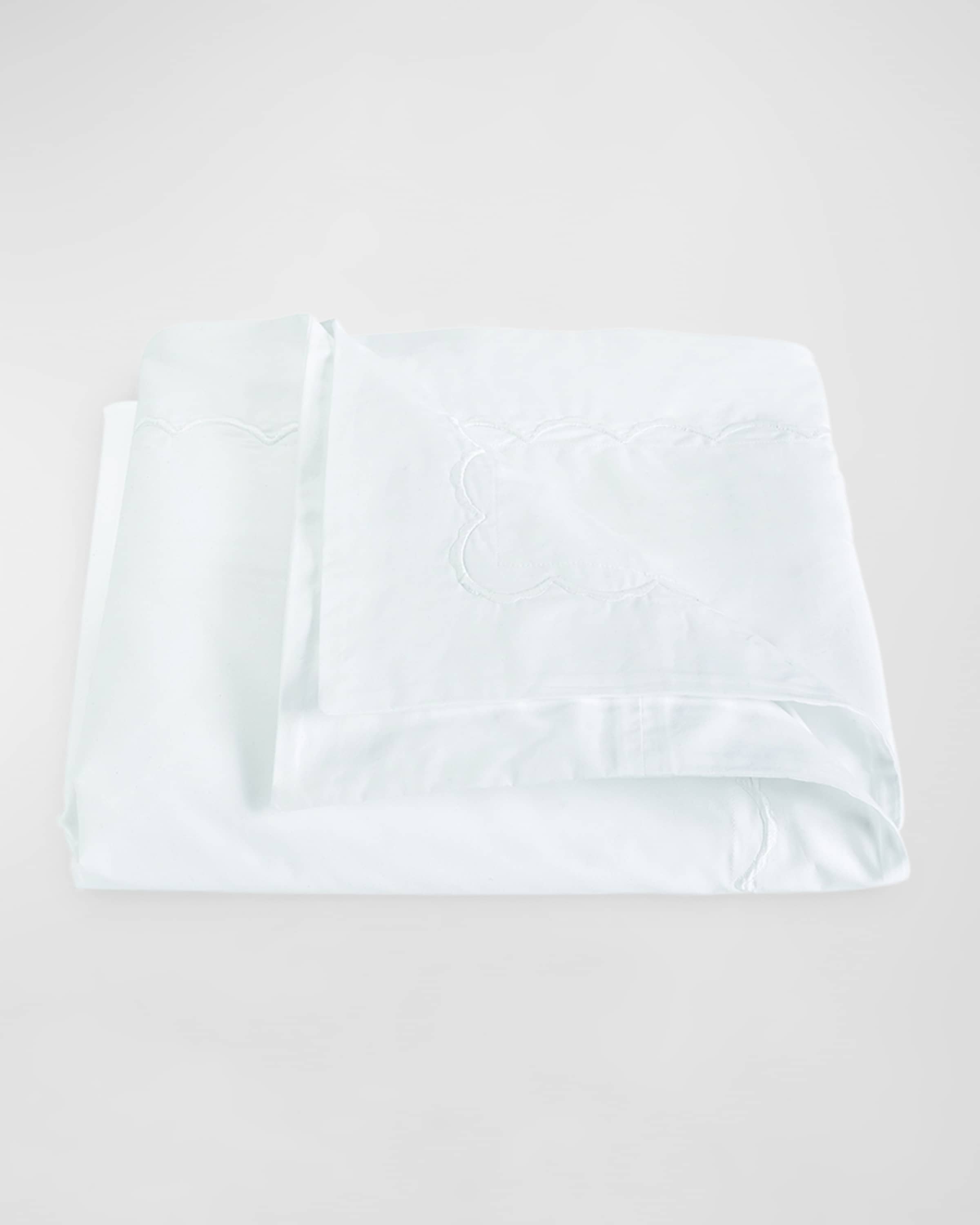 Matouk Scallops Embroidered Duvet Cover, KING