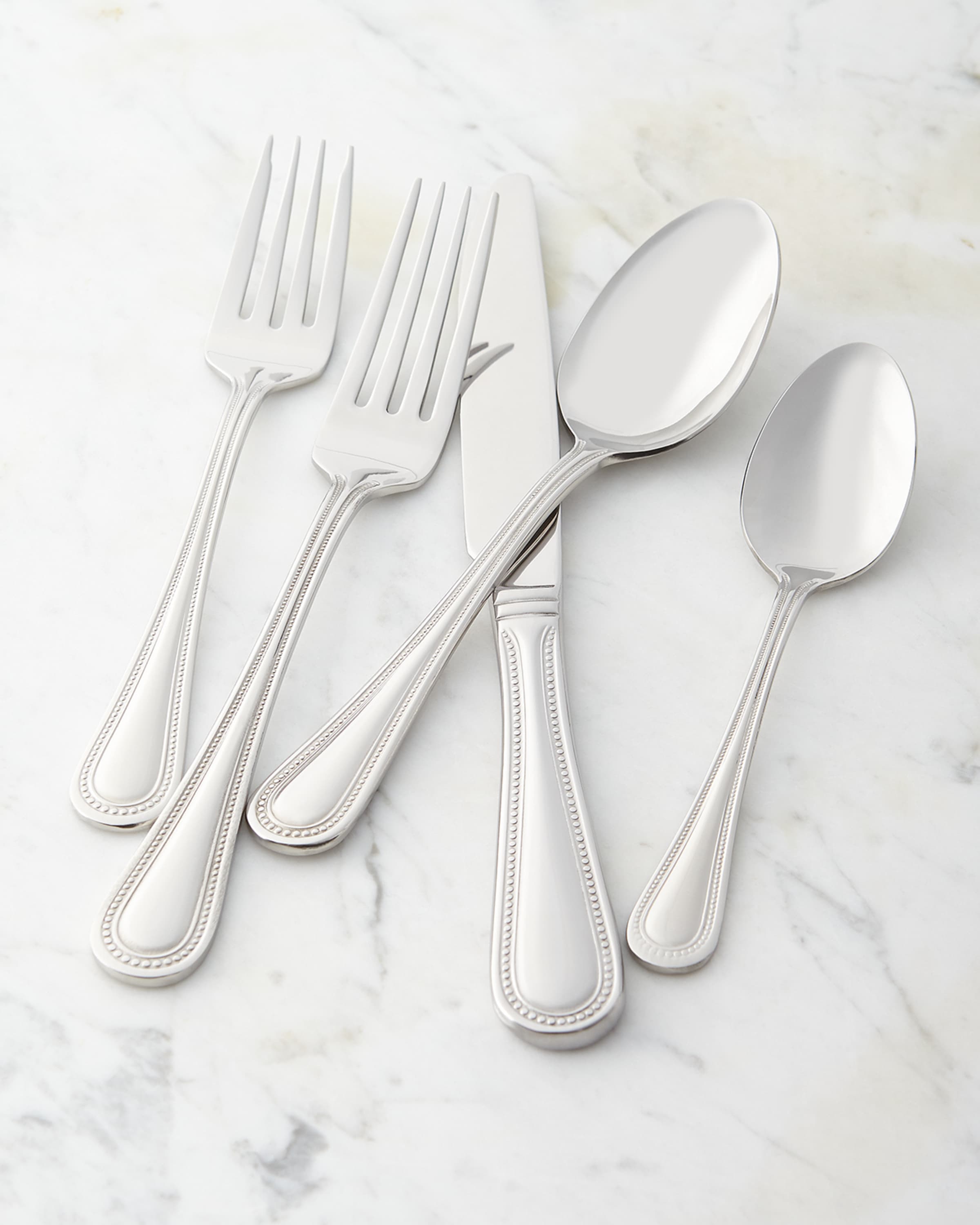 Wallace Silversmiths 65-Piece Euro Beads Flatware Service