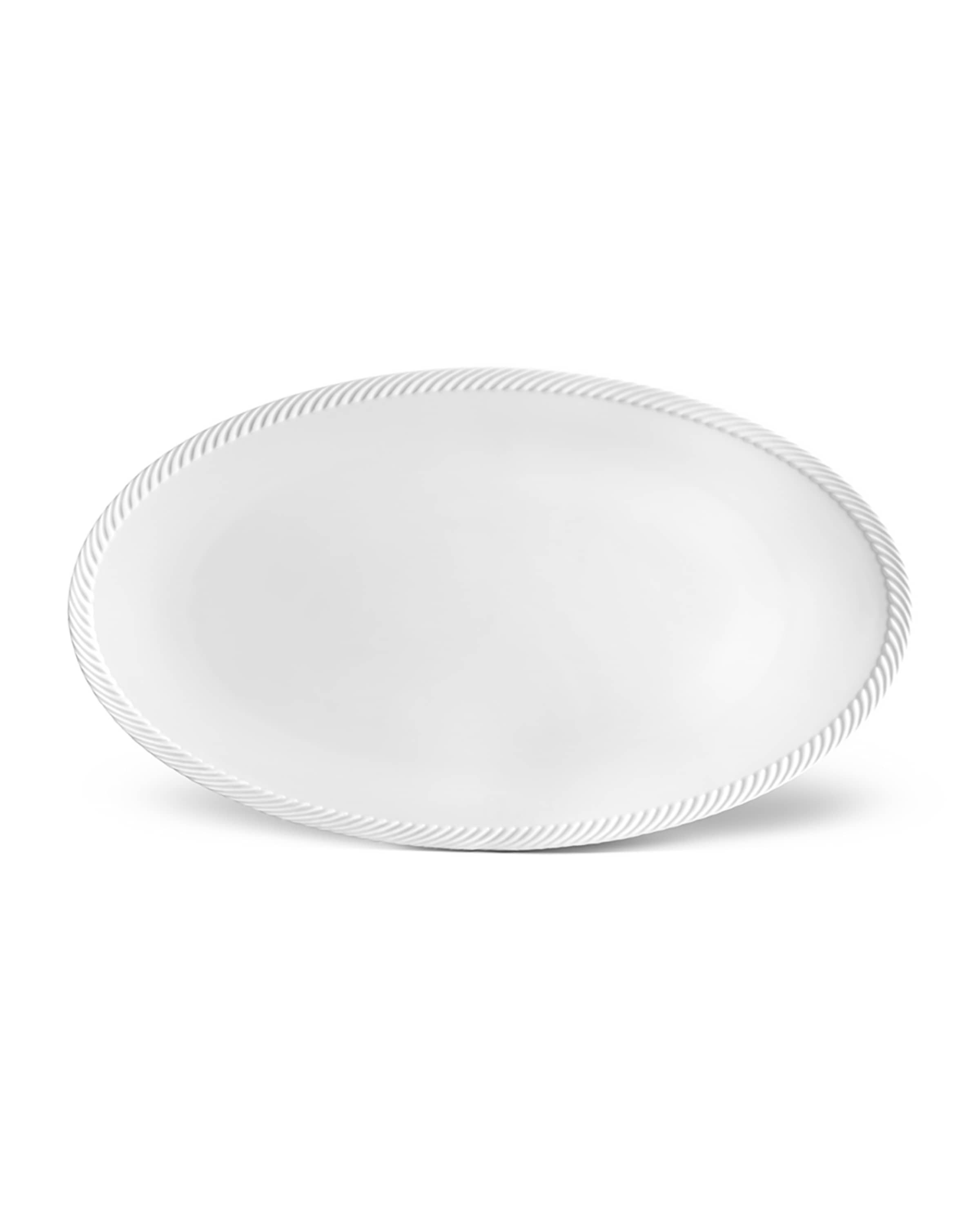 L'Objet Corde Large Oval Platter, White