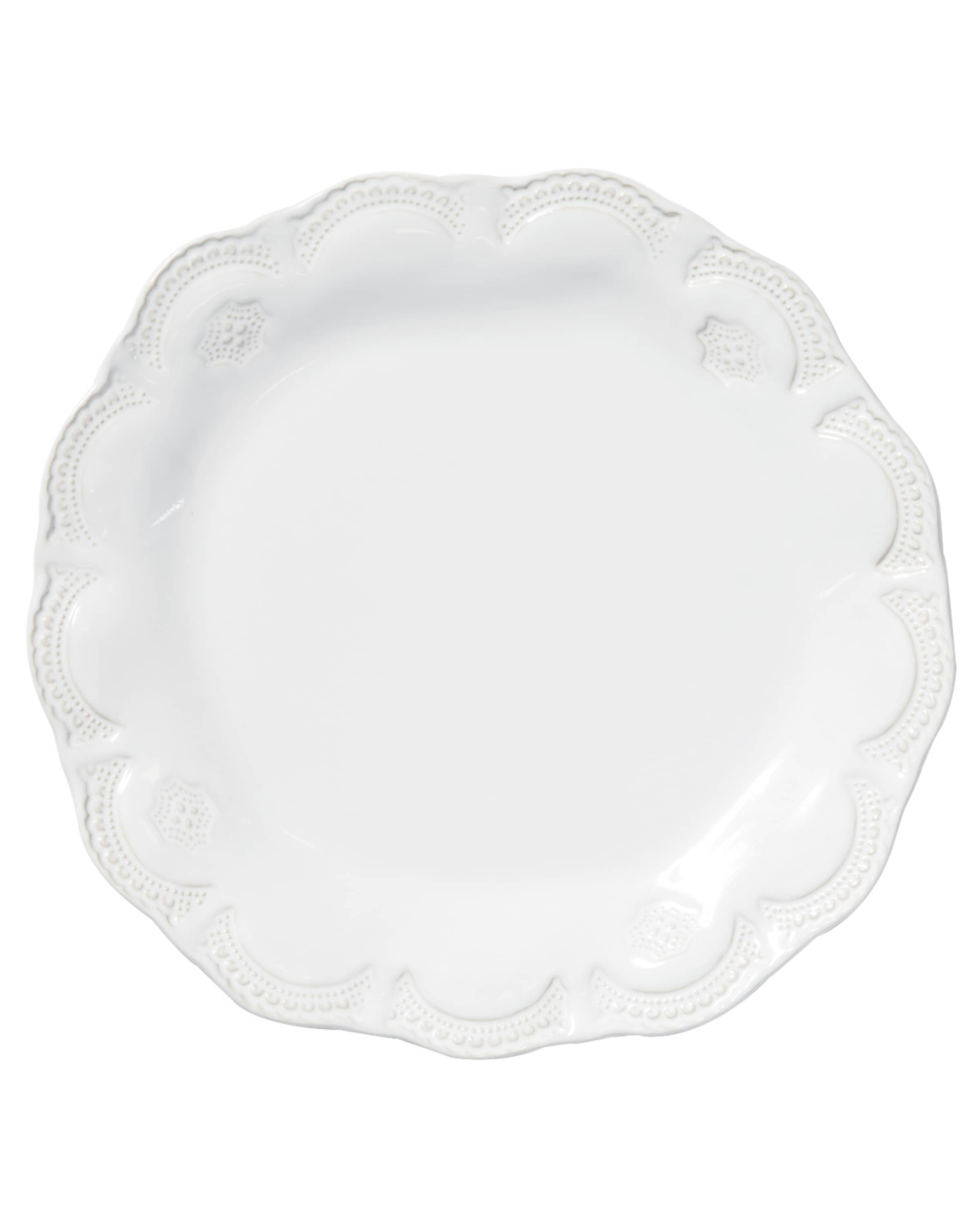 Vietri Incanto Stone Lace Dinner Plate, White
