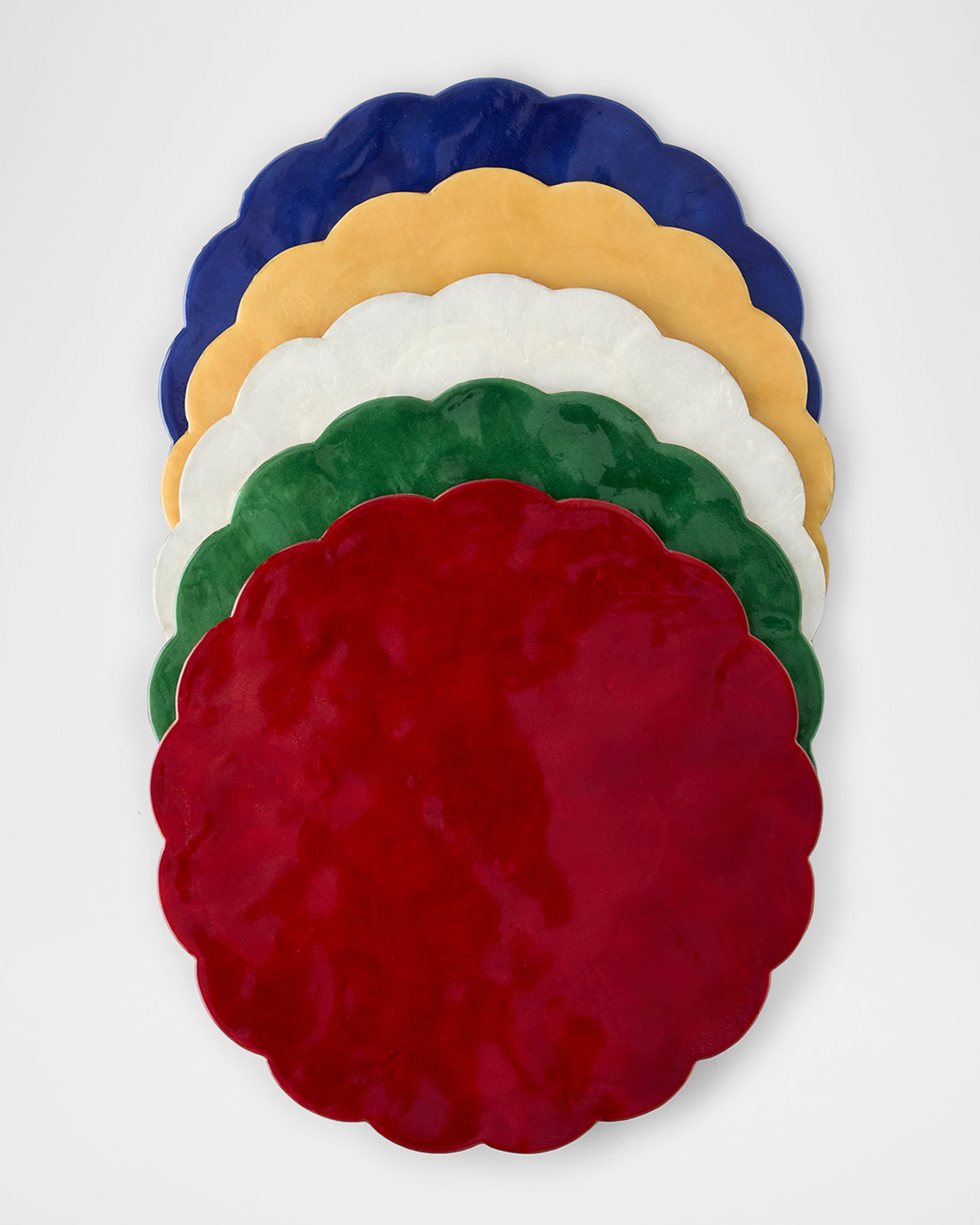 Four 14" Round Capiz Shell Placemats