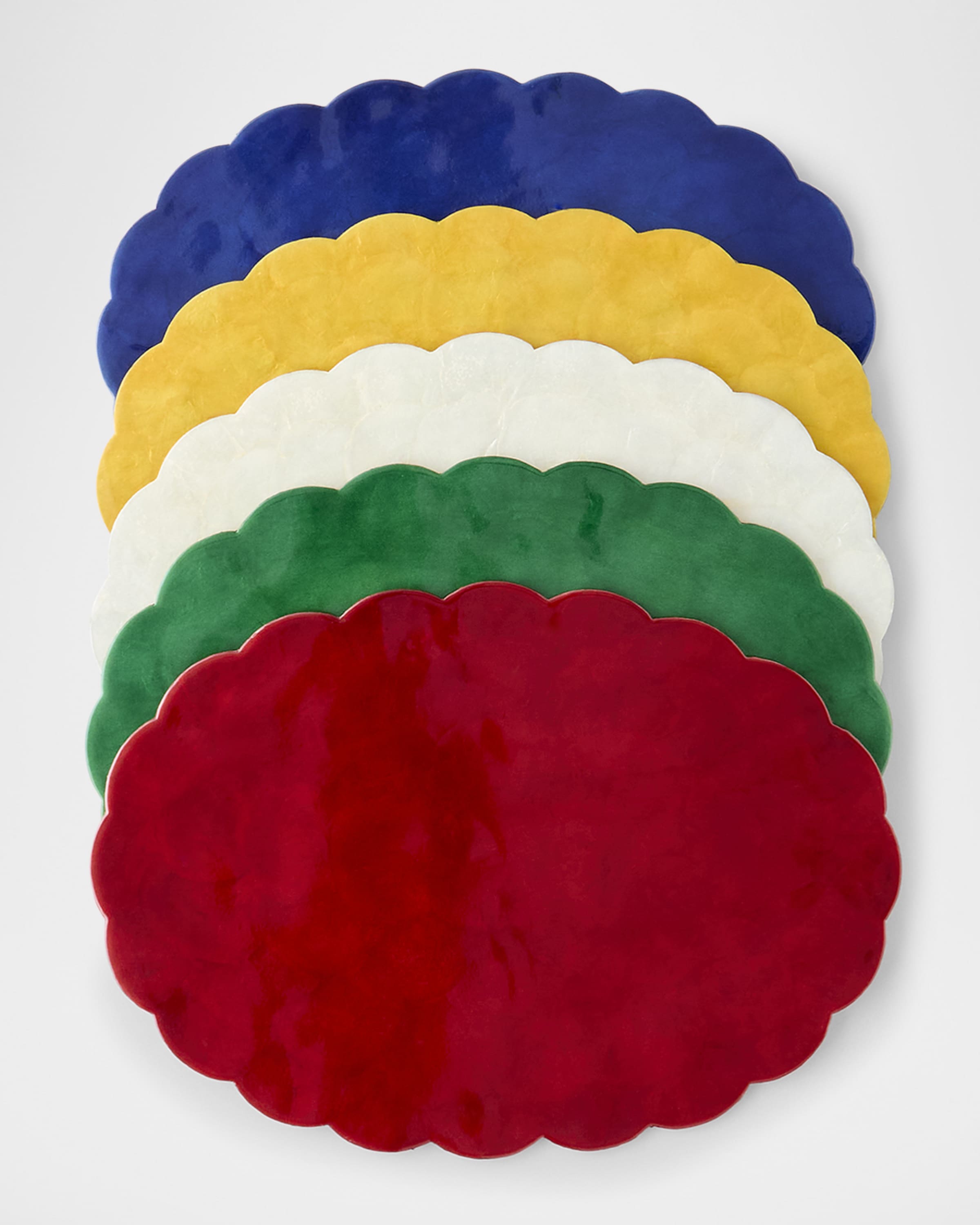 Four 19" x 13" Oval Capiz Shell Placemats