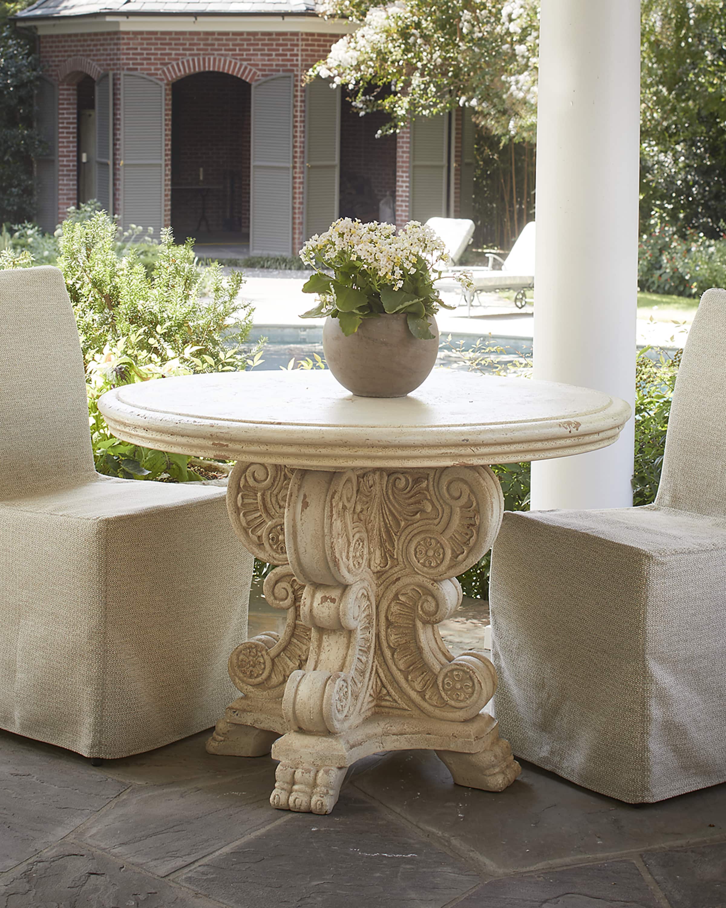 Stone patio dining table shop