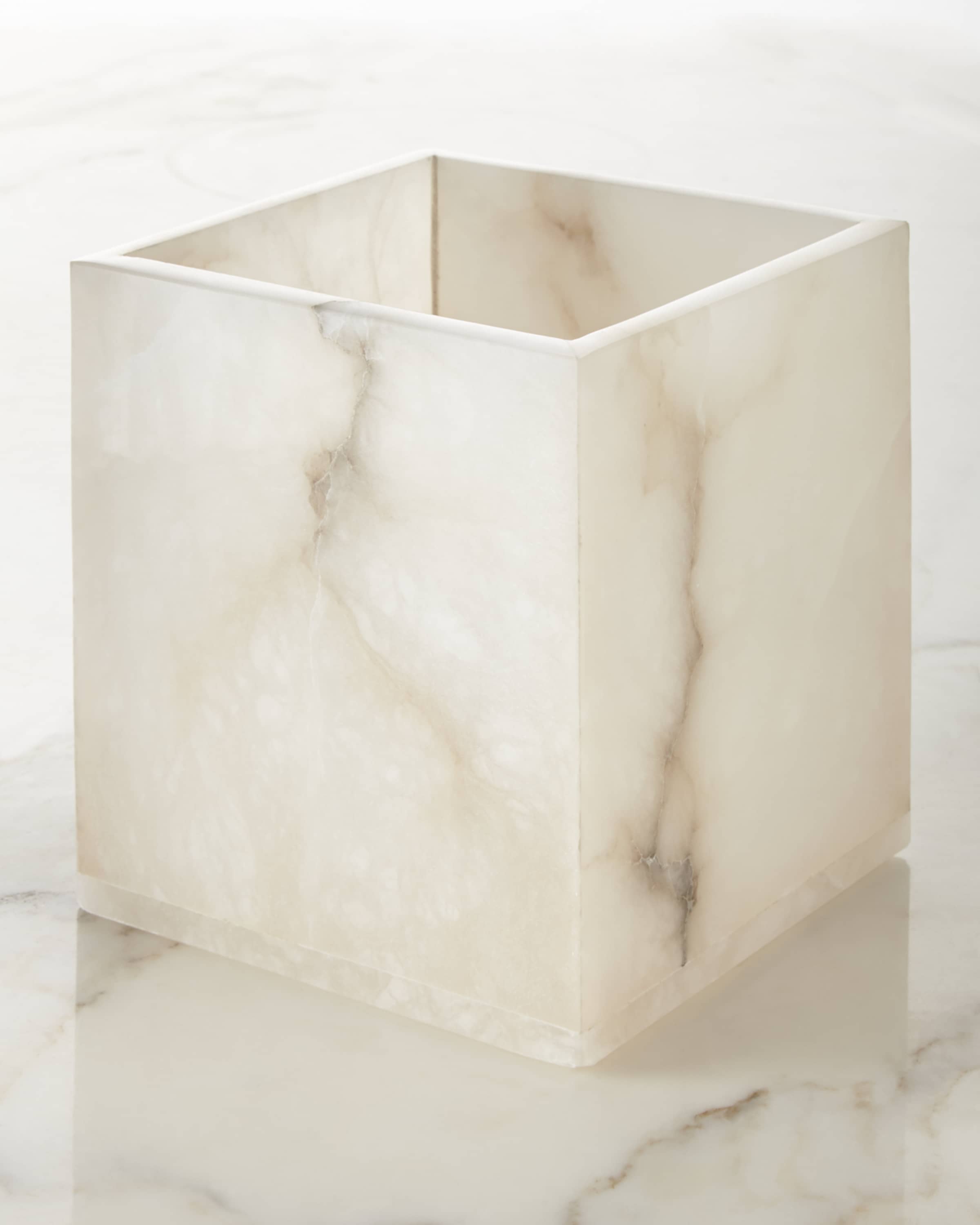 Kassatex Alabaster Wastebasket