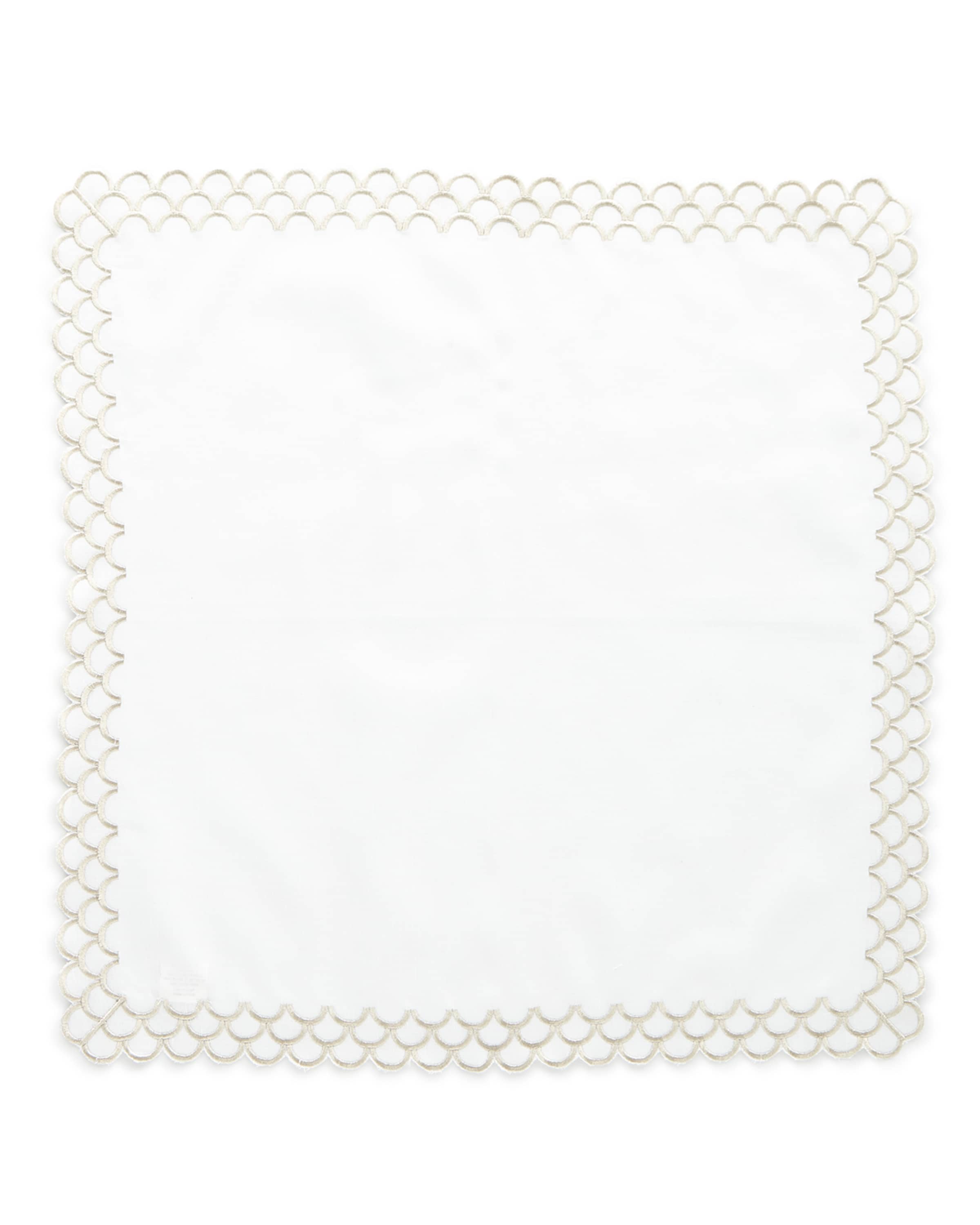 Nomi K Hand Embroidered Peacock Linen Napkin
