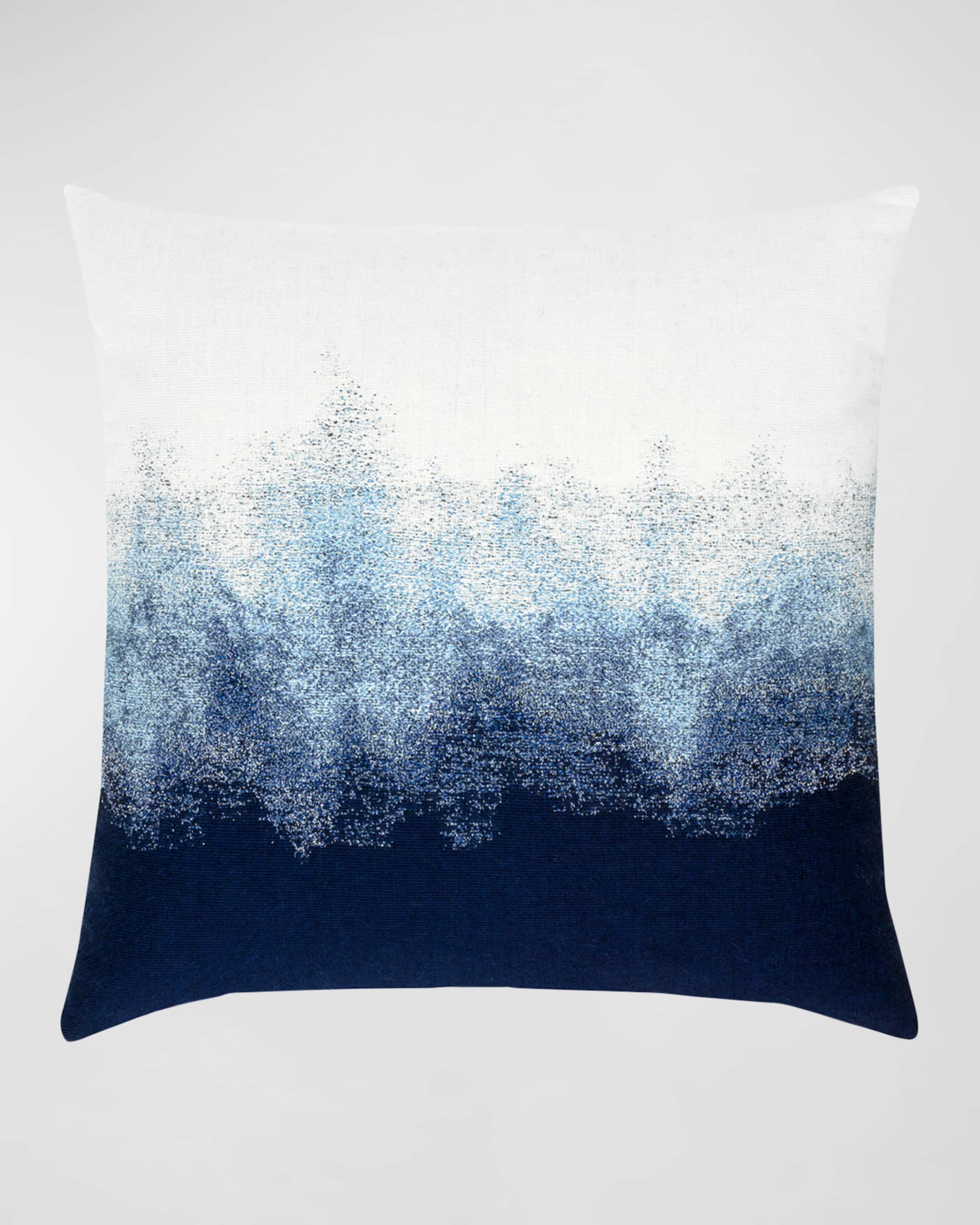 Elaine Smith Artful Sunbrella Pillow, Dark Blue