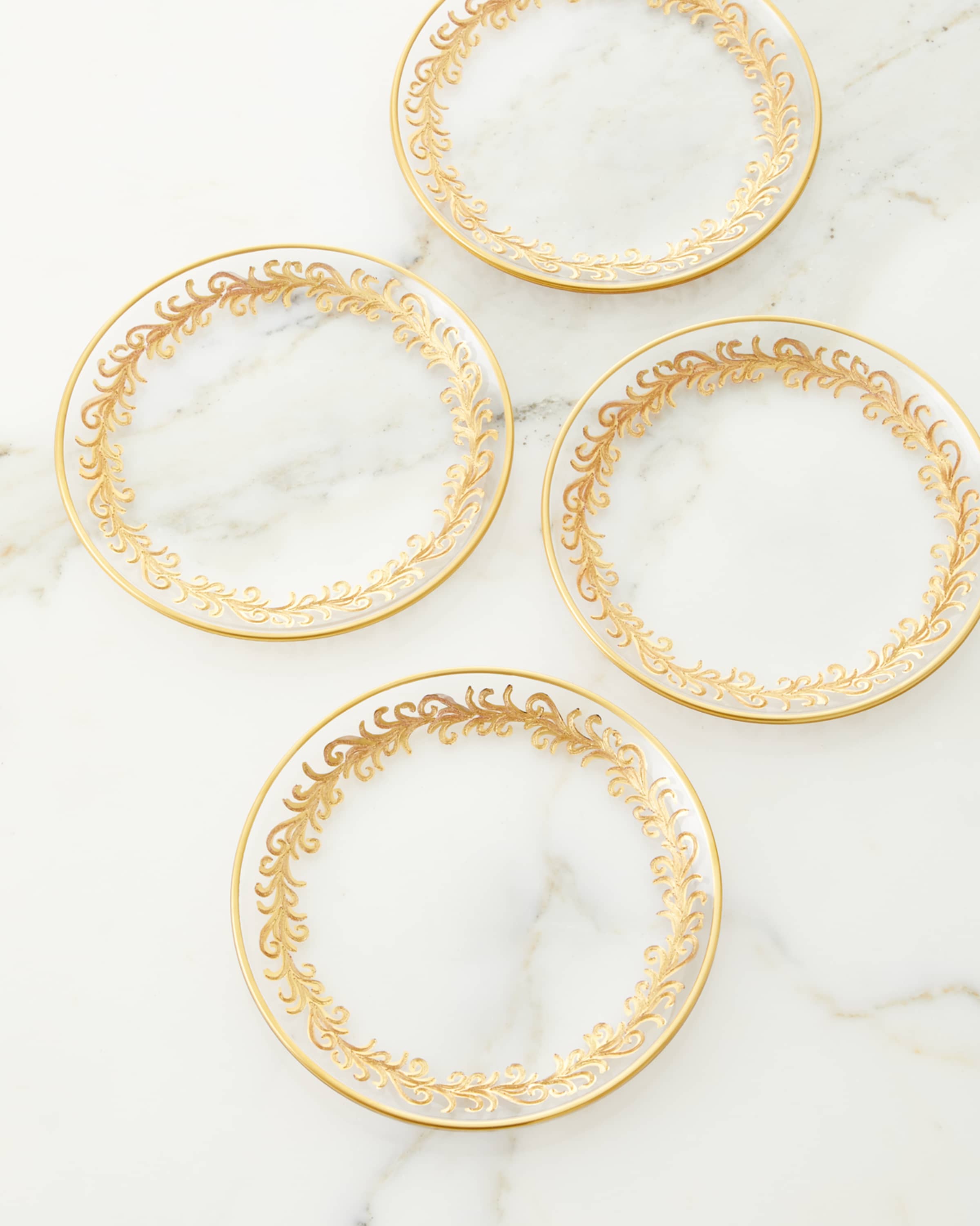 Neiman Marcus Oro Bello Bread Plates, Set of 4