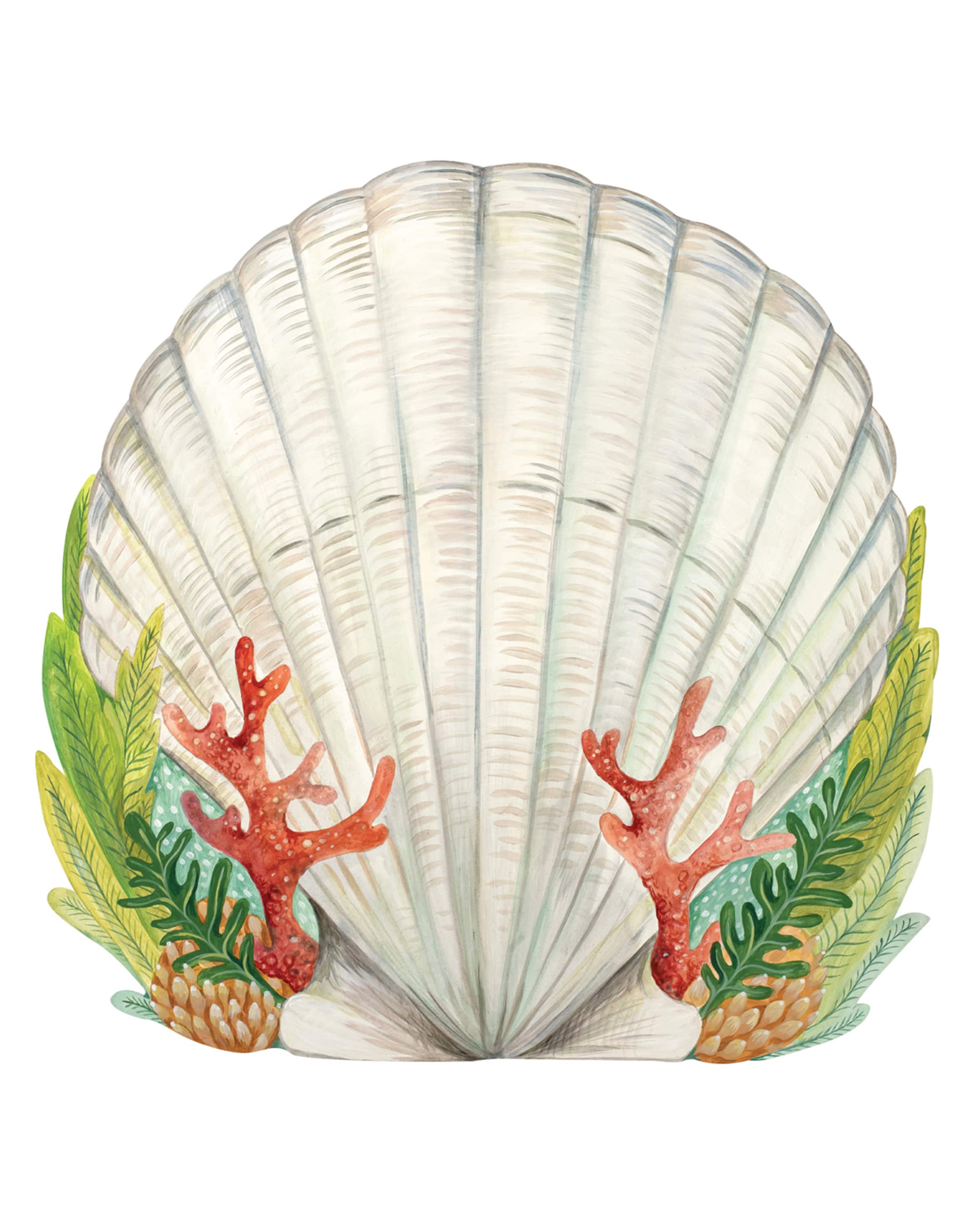 Hester & Cook Set of 12 Shell Paper Placemat