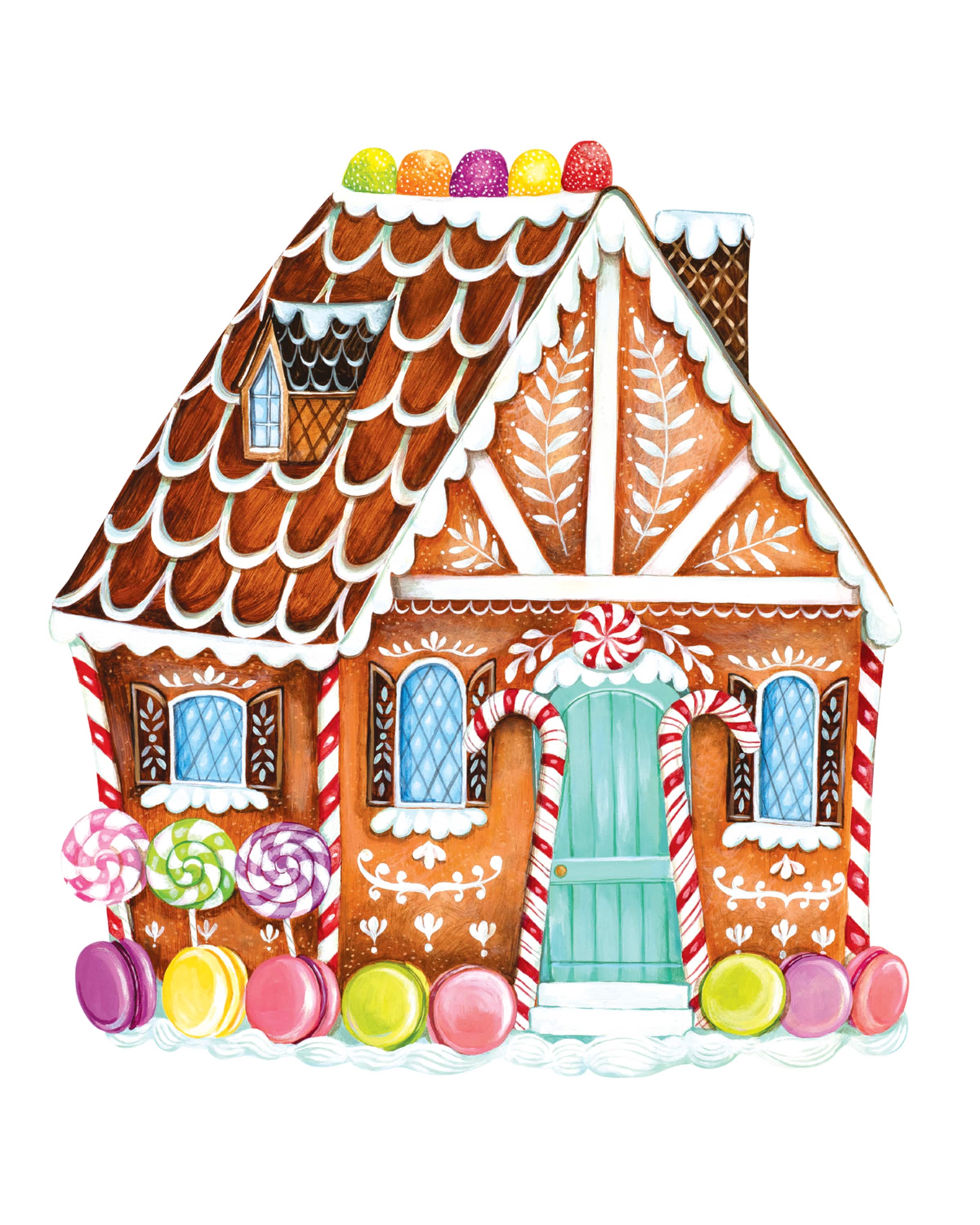 Hester & Cook Set of 12 Gingerbread House Paper Placemat
