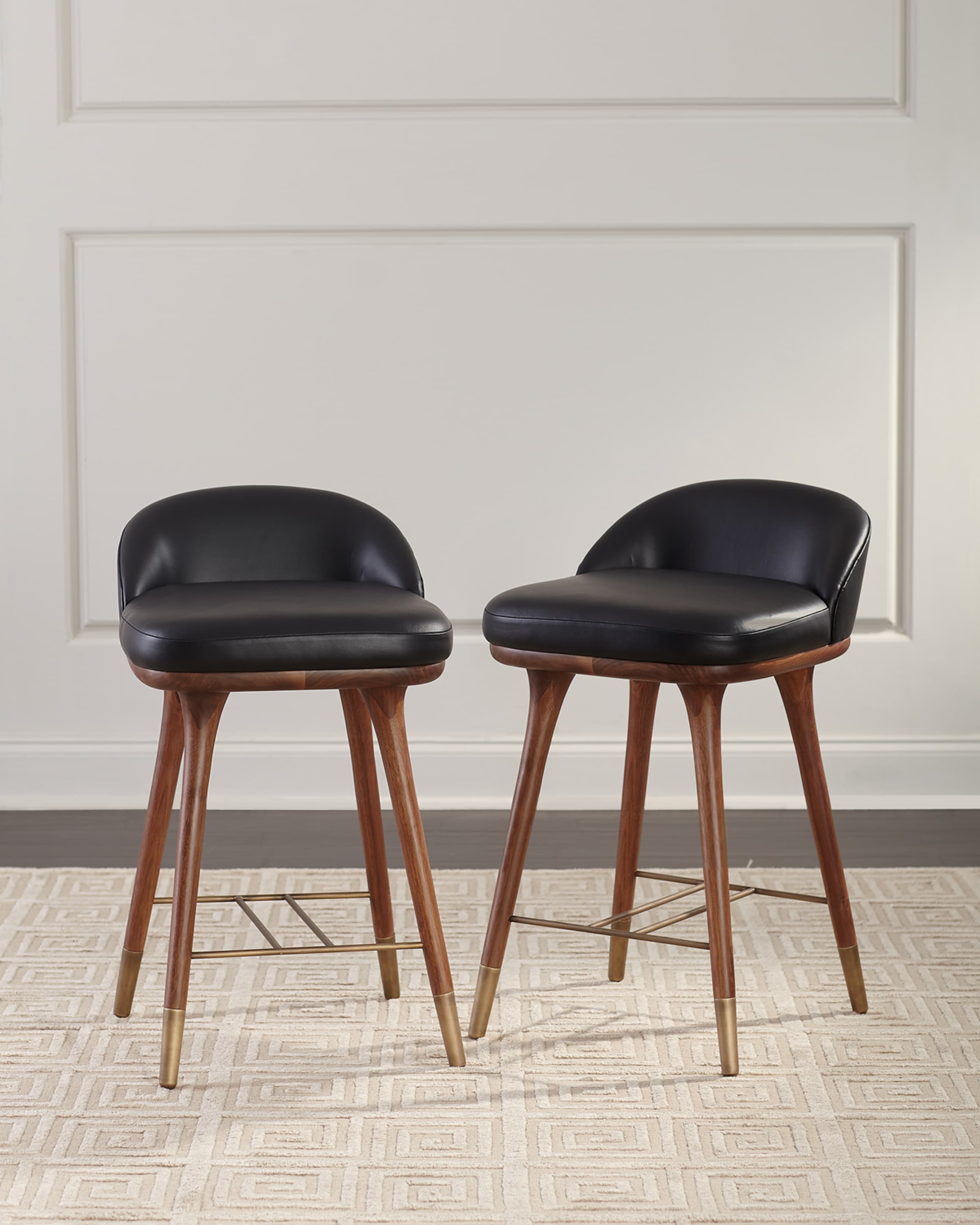 Arteriors Walsh Leather Counter Stool, 25”