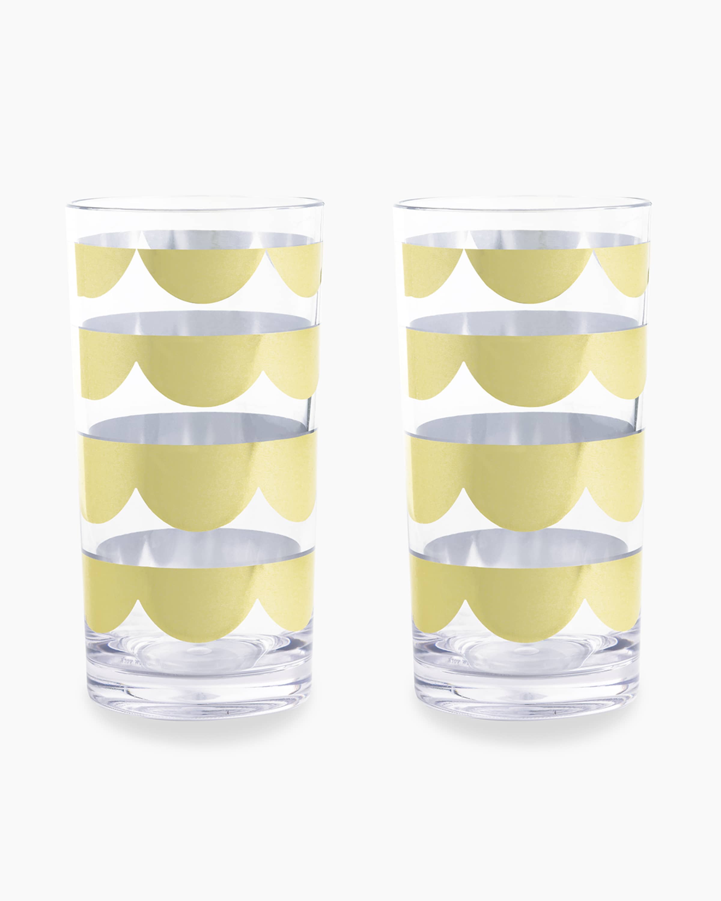 kate spade new york gold scallop acrylic highball glasses, set of 2