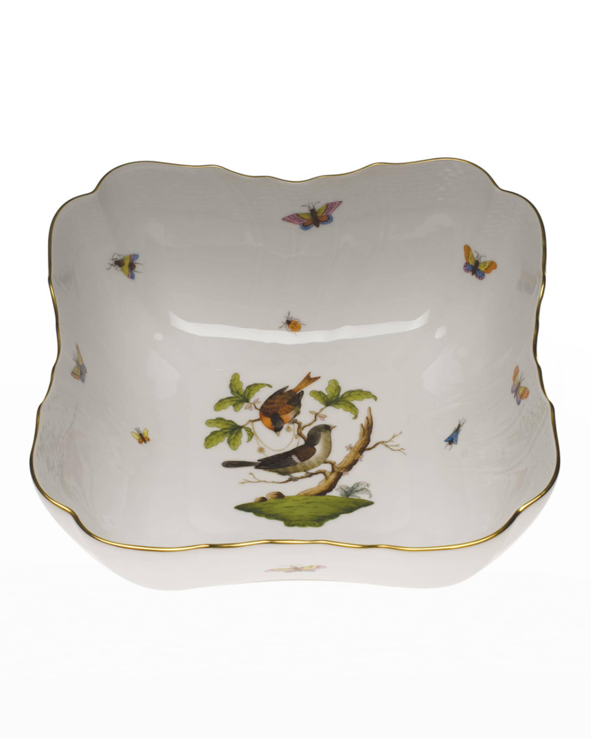 Herend Rothschild Bird Square Salad Bowl