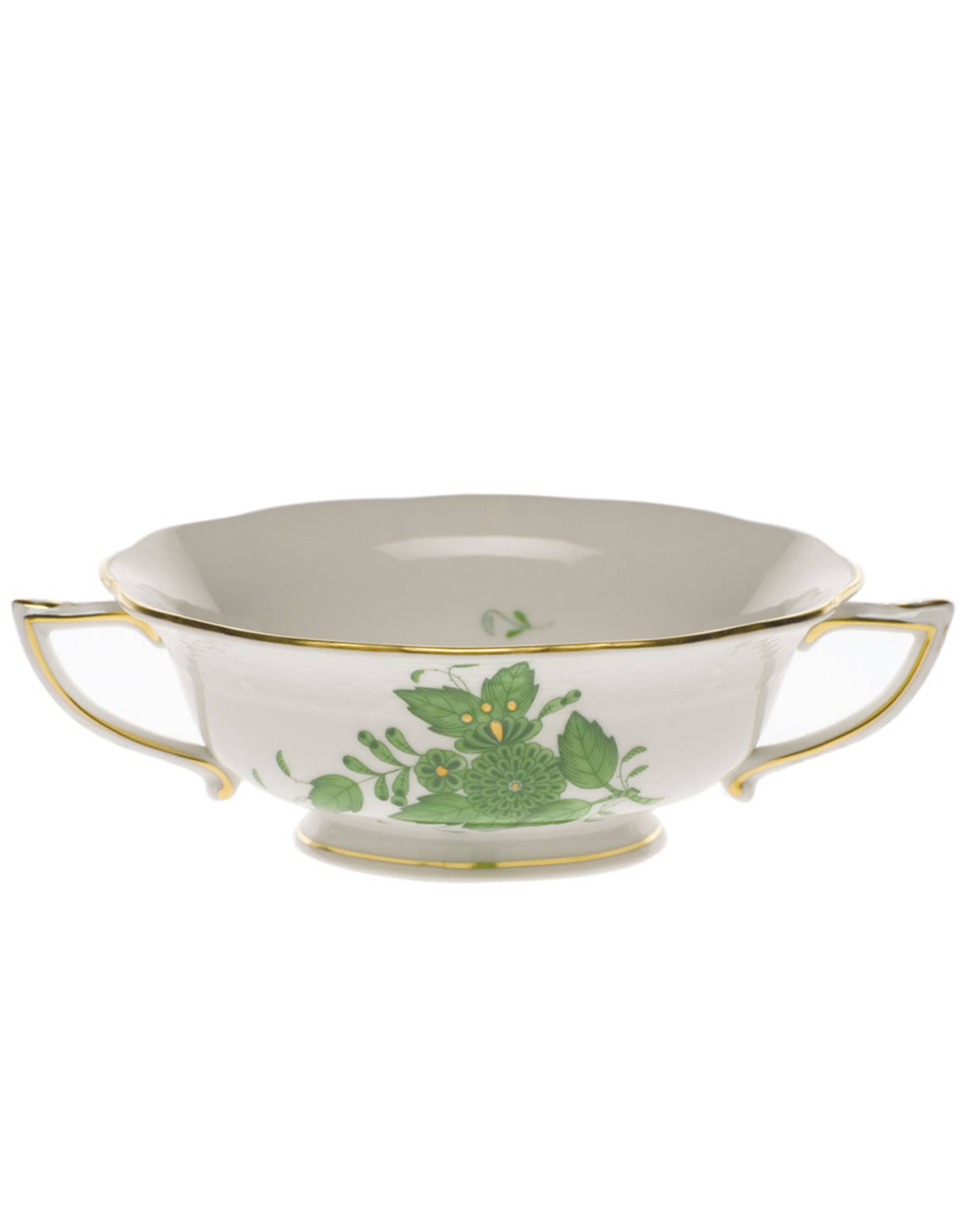 Herend Chinese Bouquet Green Cream Soup Cup