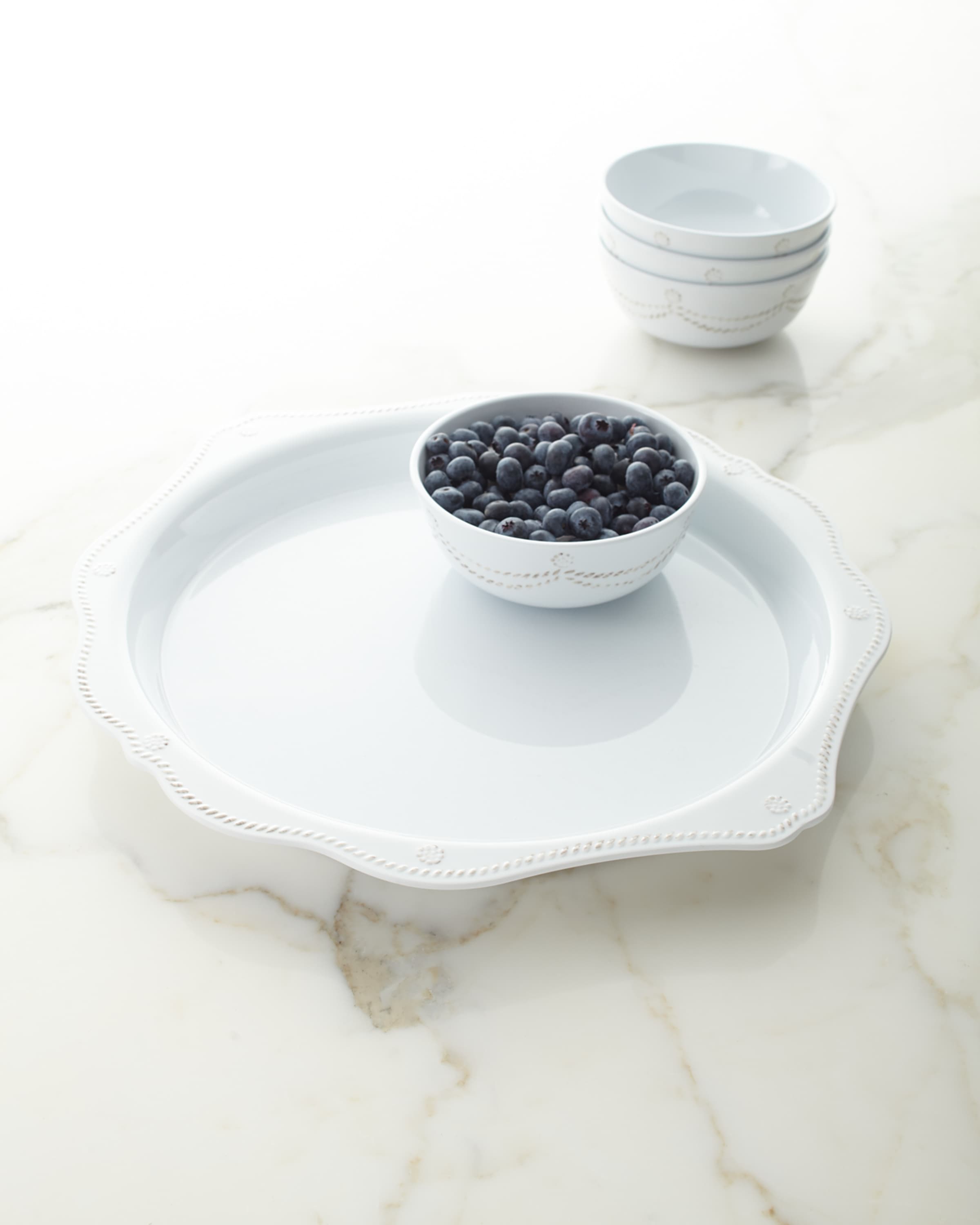 Juliska Berry & Thread Melamine 17" Round Platter - Whitewash