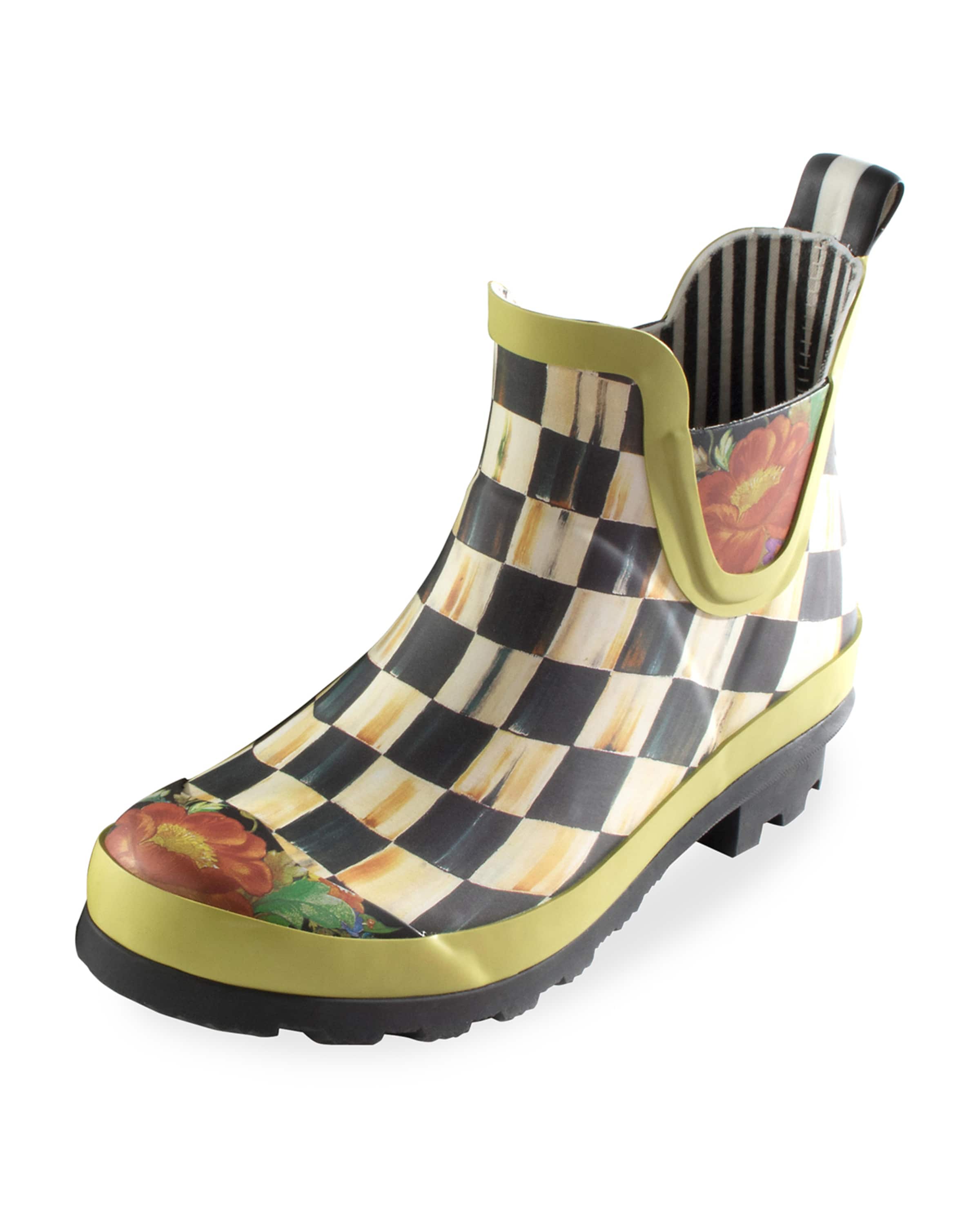 MacKenzie-Childs Courtly Check Chelsea Boots, Size 8