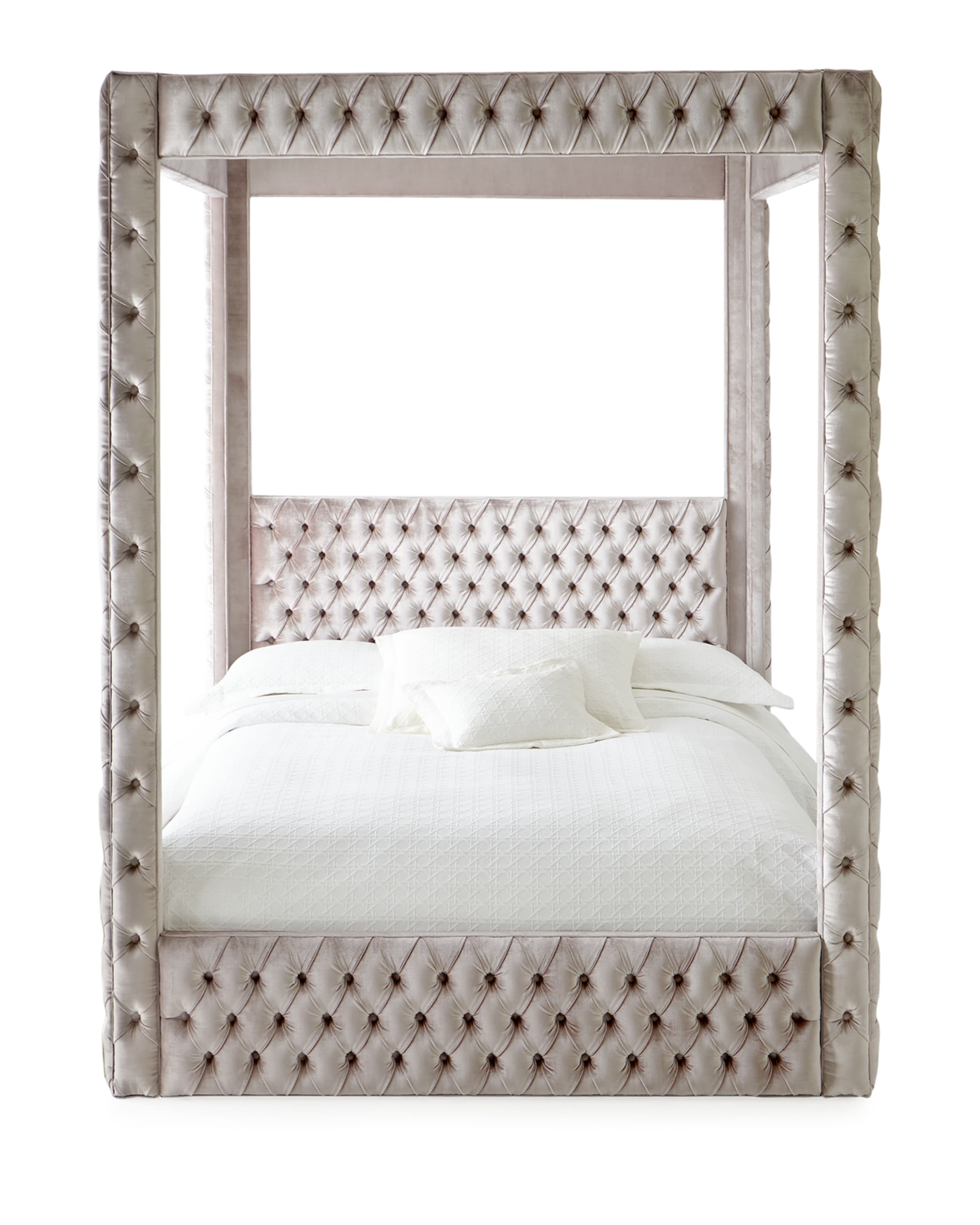 Canopy tufted store bed