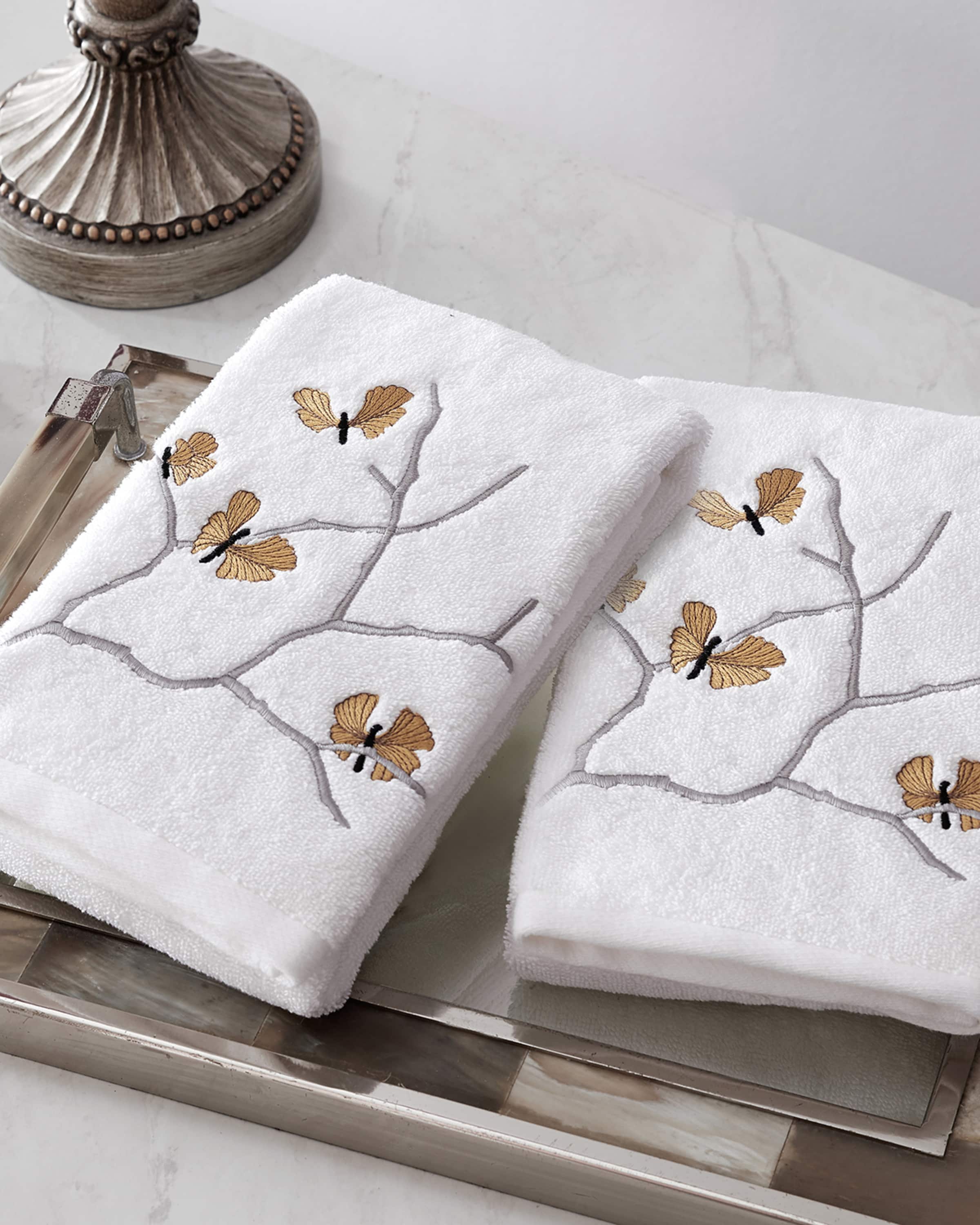 Grey Michael Aram Orchid Hand Towel Set of 4 