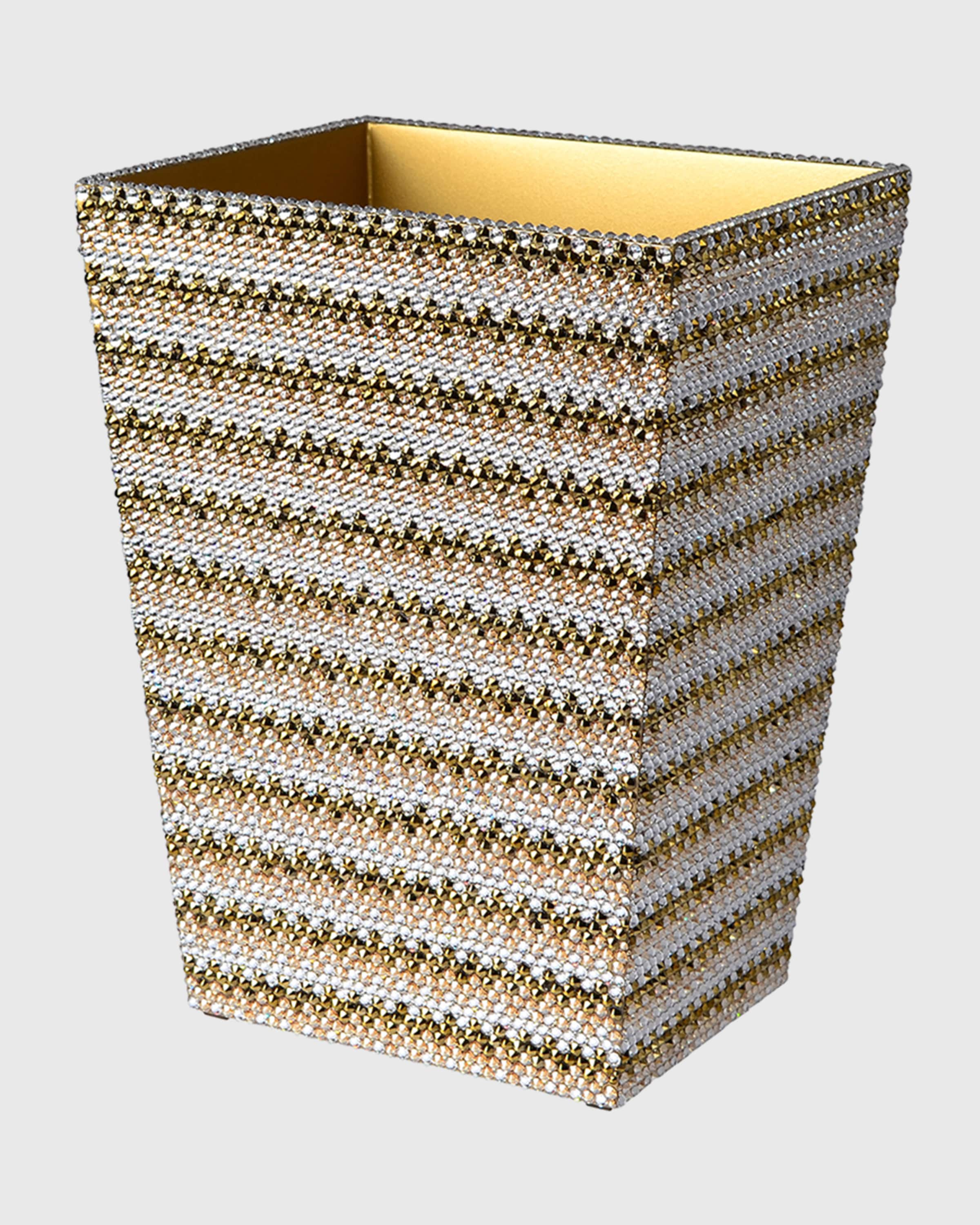 Mike & Ally Biarritz Wastebasket with Swarovski Crystals, Gold