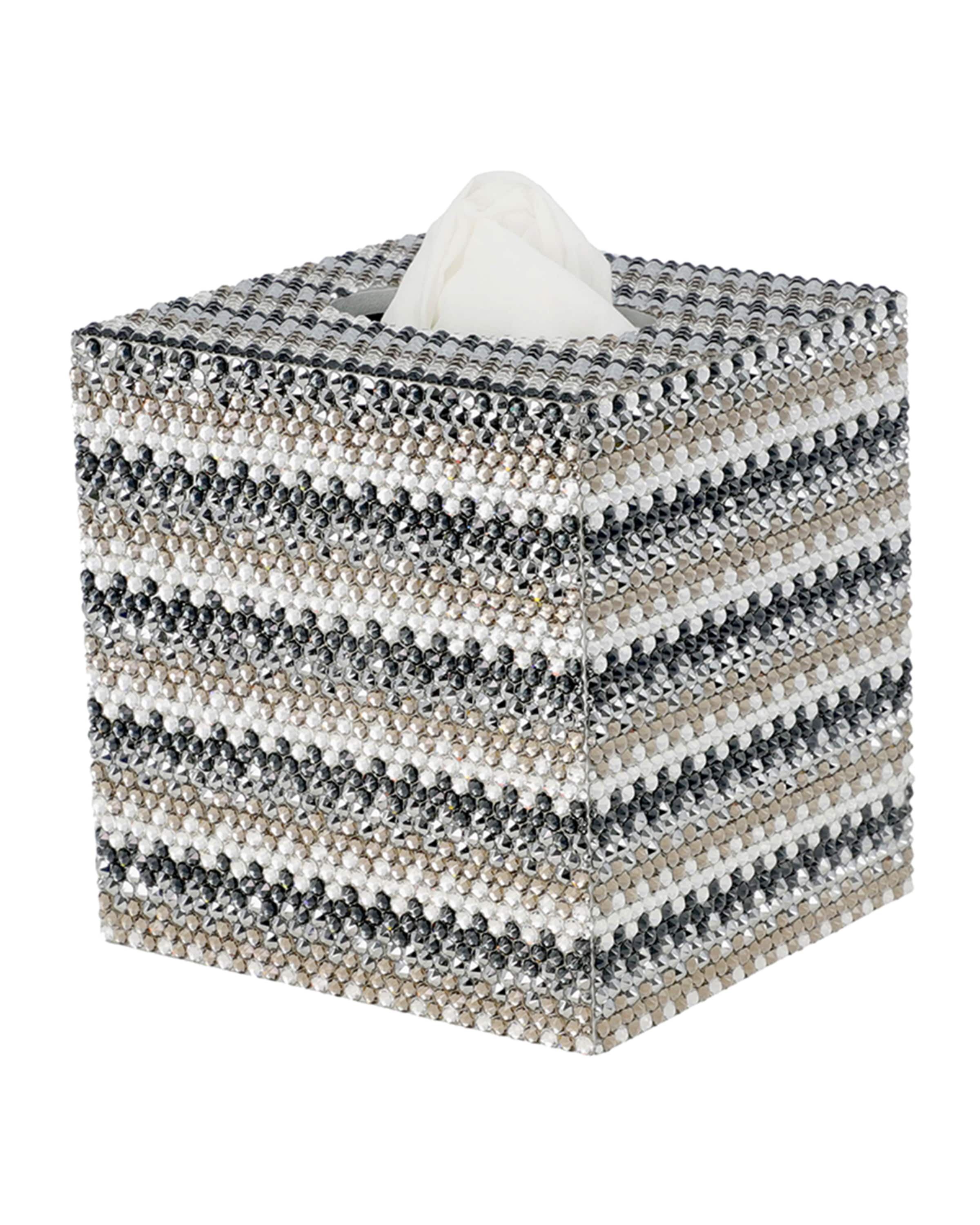 Mike & Ally Biarritz Boutique Tissue Box with Swarovski Crystals, Silver