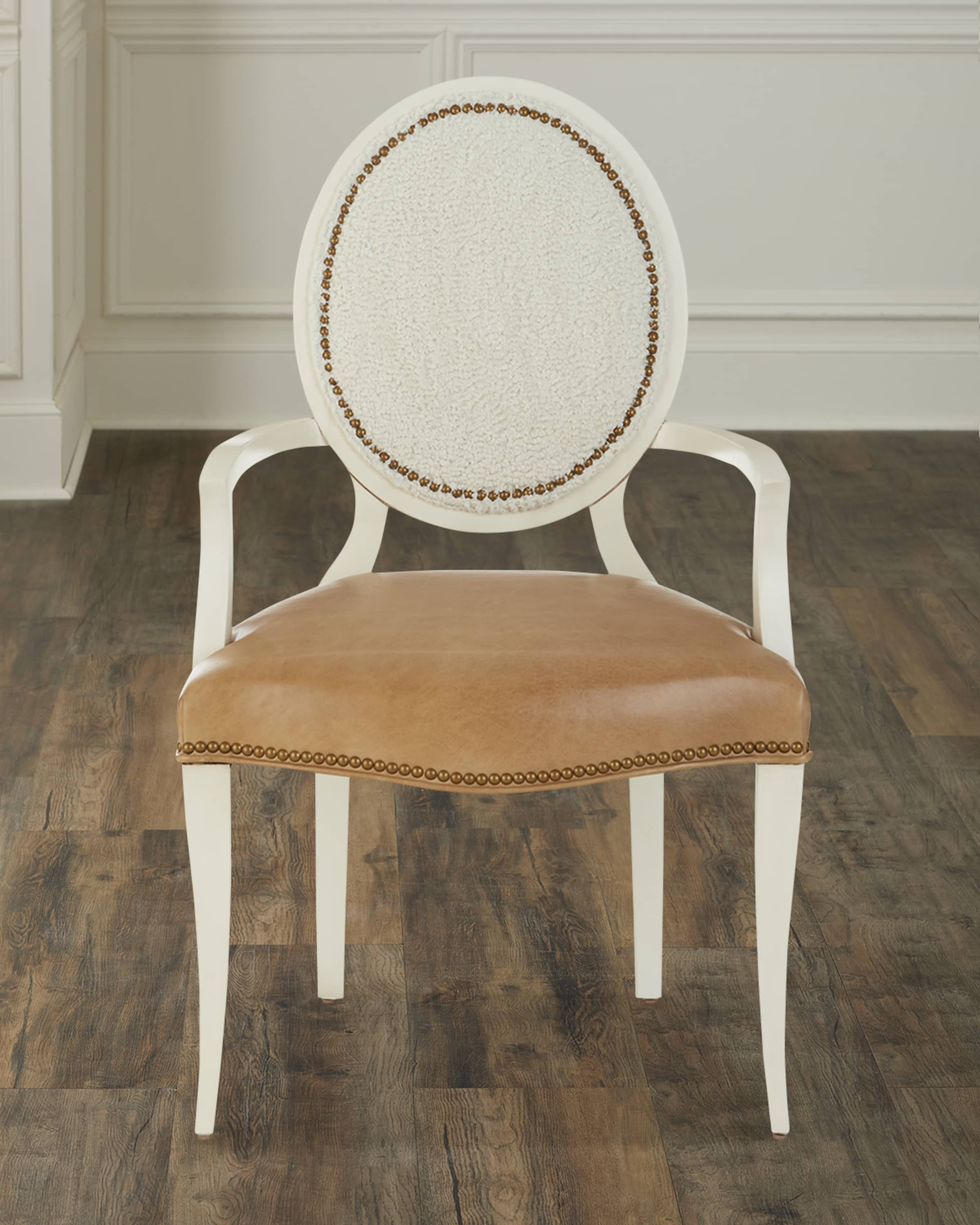 Massoud Elsa Leather Dining Arm Chair