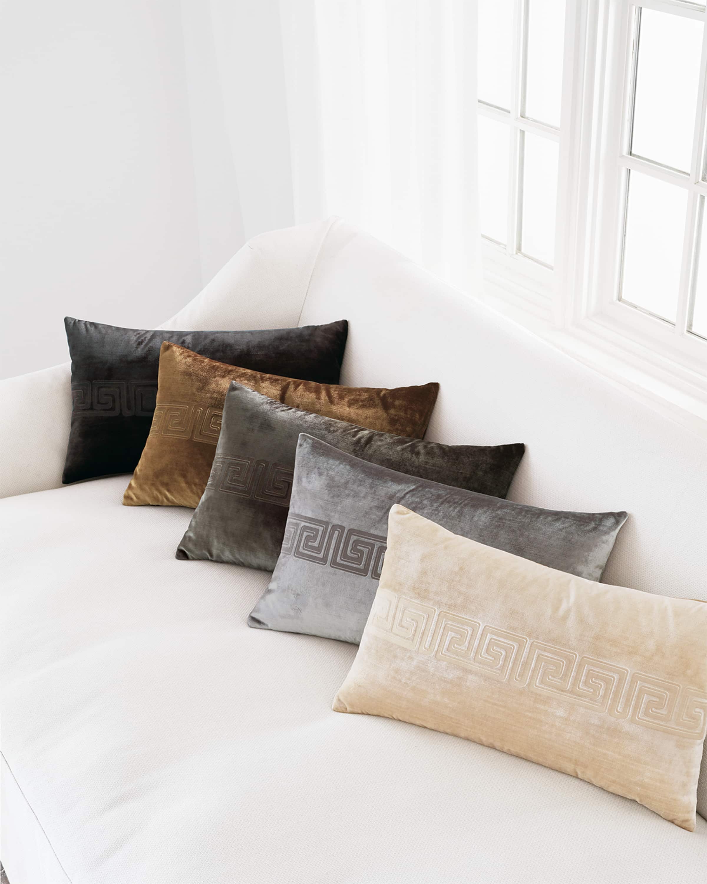 Gold greek key pillow online