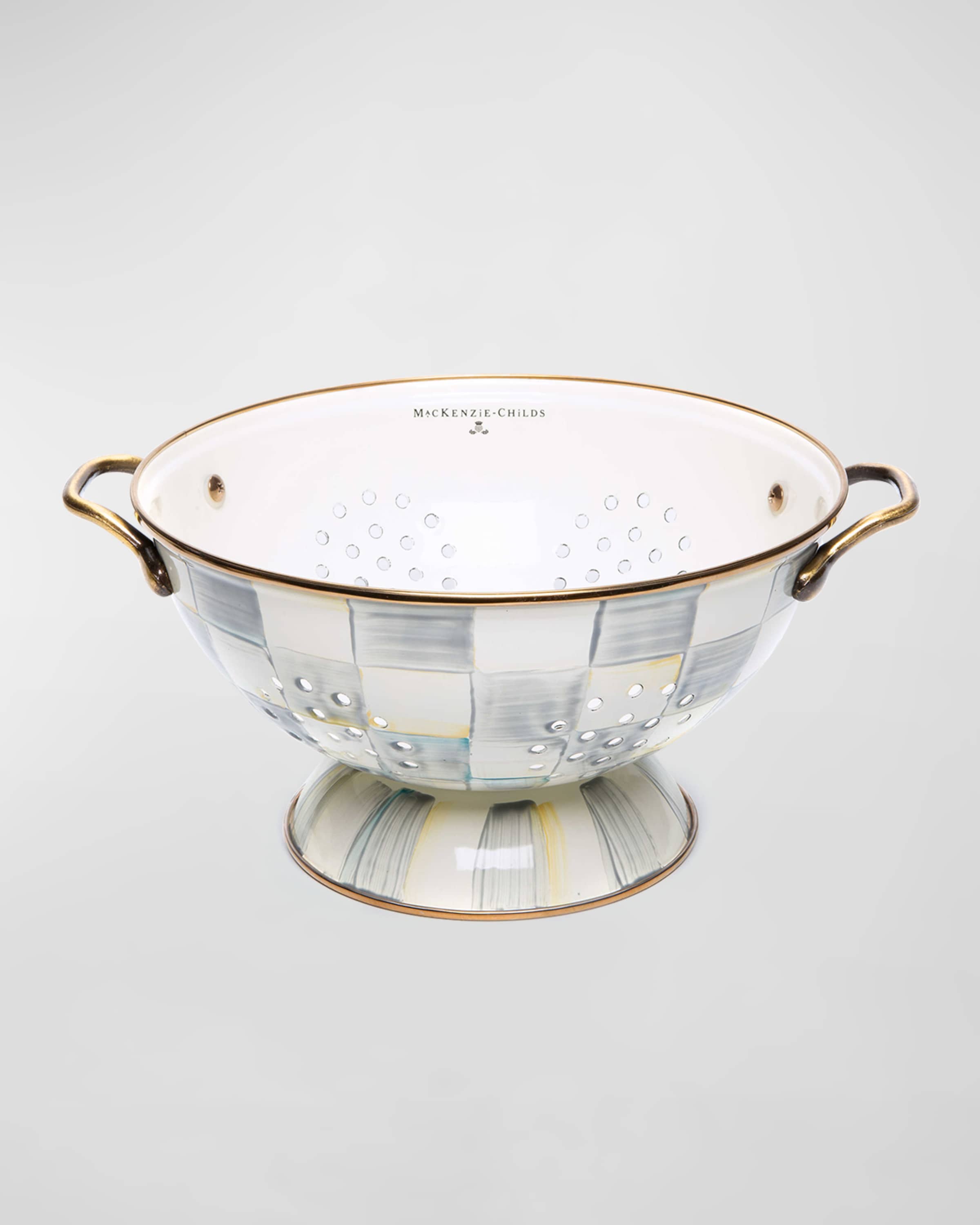 MacKenzie-Childs Sterling Check Large Colander
