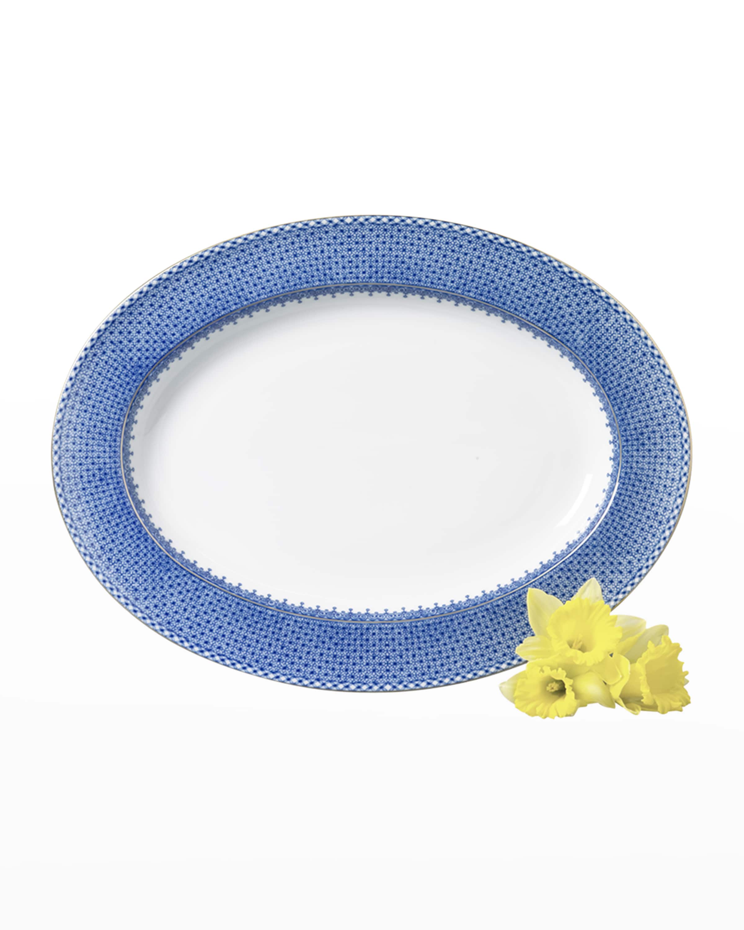 Mottahedeh Blue Lace Oval Platter