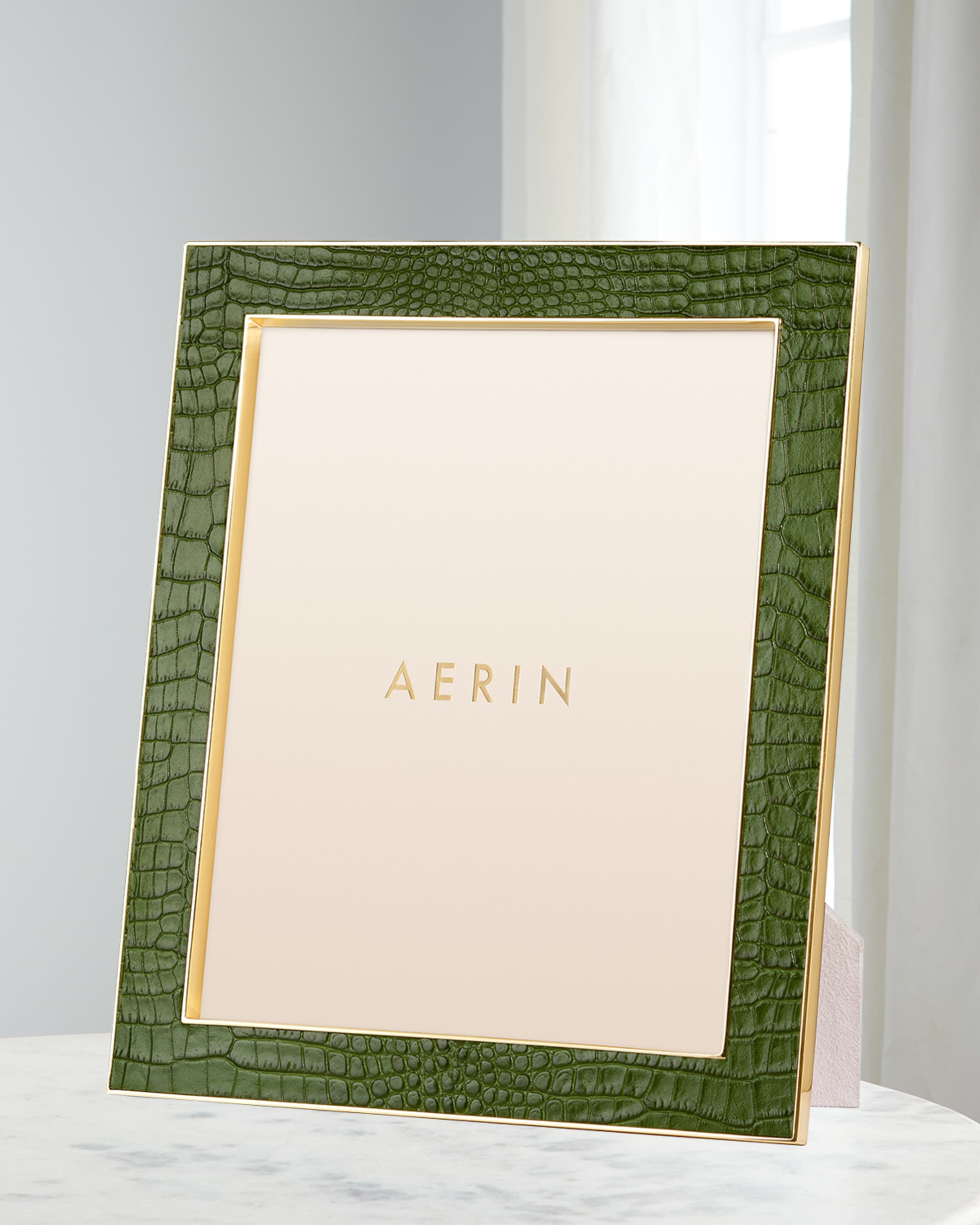 AERIN Classic Croc Leather Photo Frame, 8" x 10"