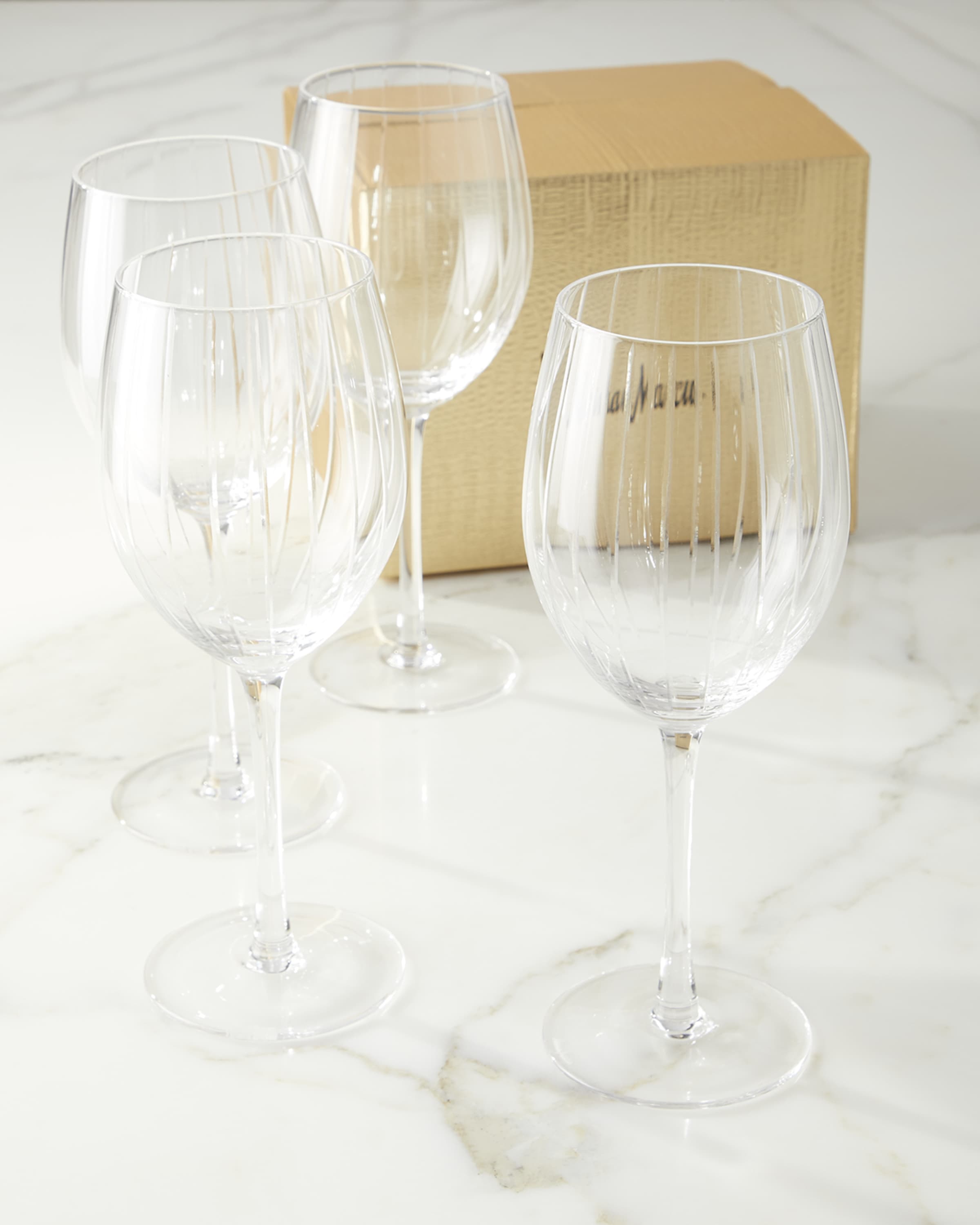 Neiman Marcus Cut Wine Glasses, Set of 4