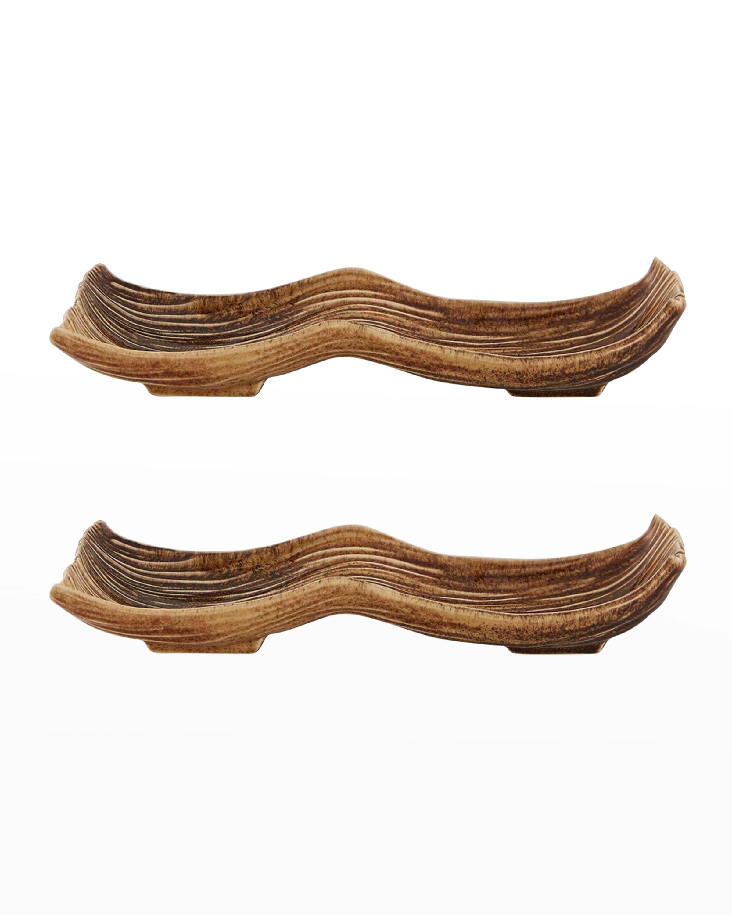 Bordallo Pinheiro 13" Bananas From Madeira Serving Trays, Set of 2