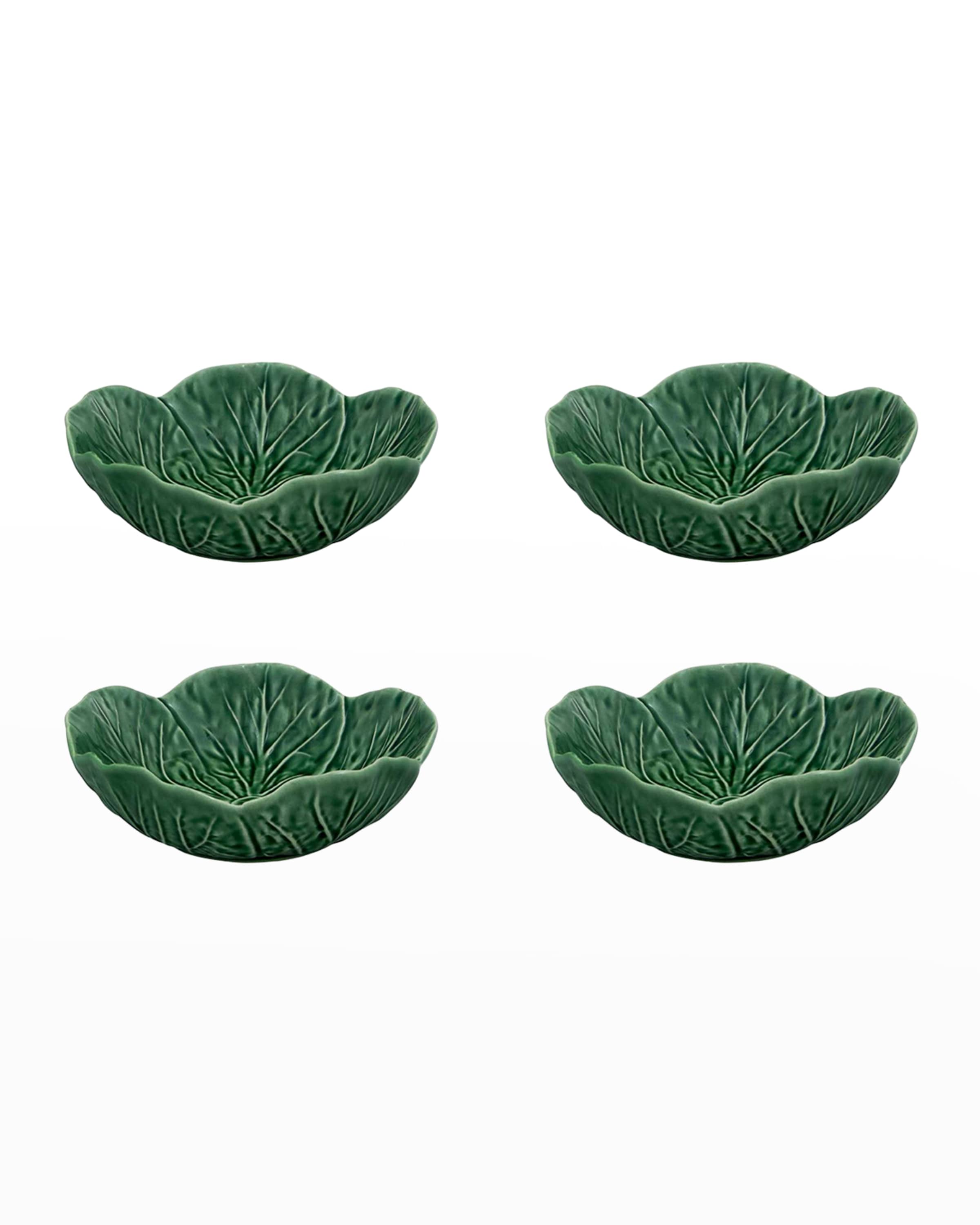 Bordallo Pinheiro Cabbage 13 oz. Bowls, Green - Set of 4
