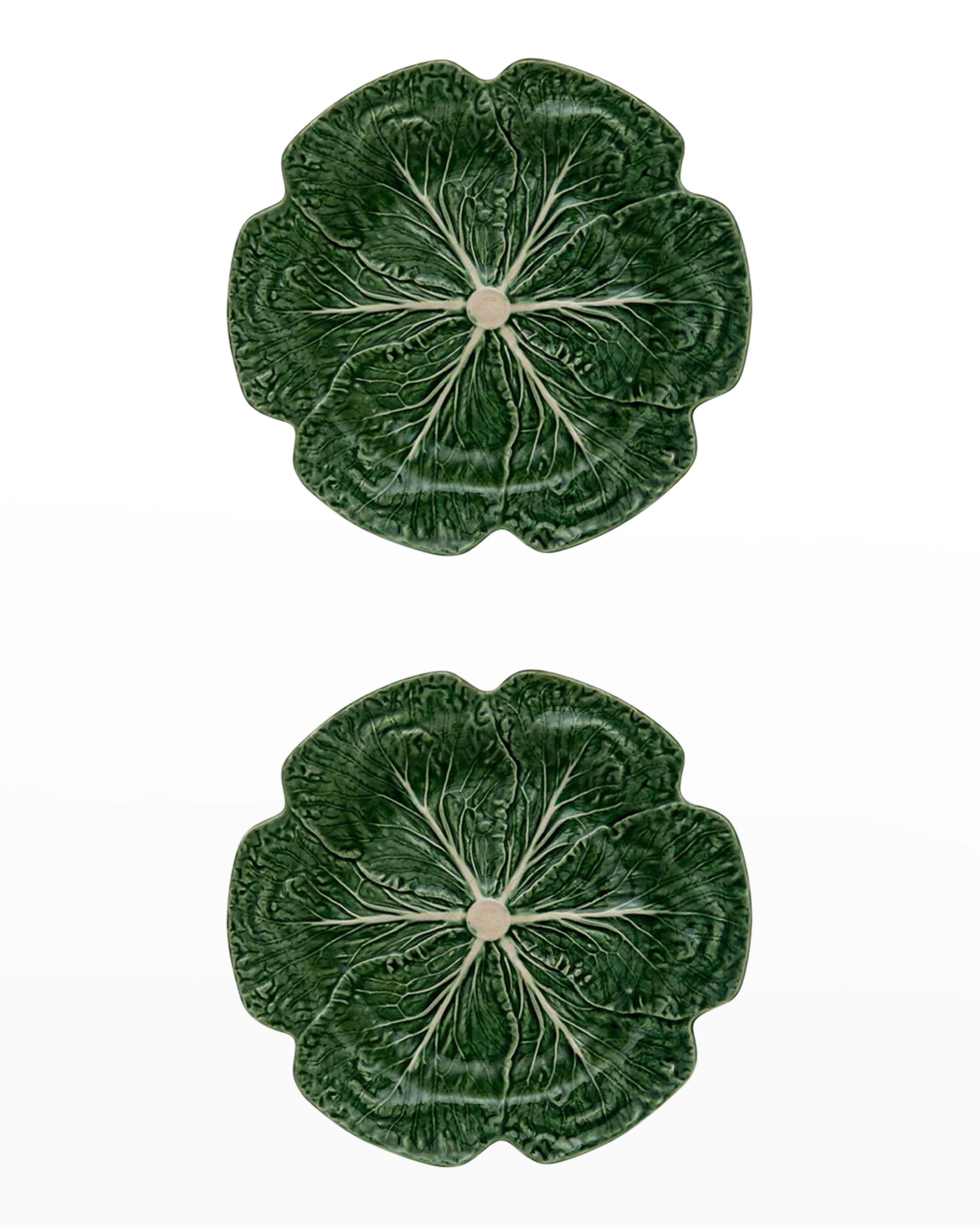 Bordallo Pinheiro Cabbage Charger Plates, Green - Set of 2