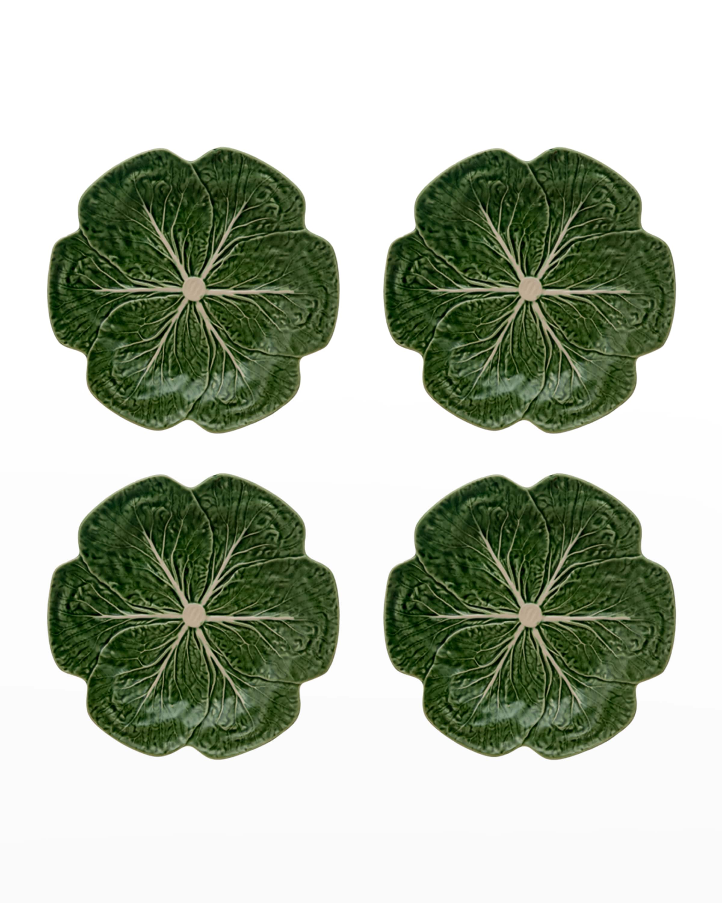 Bordallo Pinheiro Cabbage Dinner Plates, Green - Set of 4