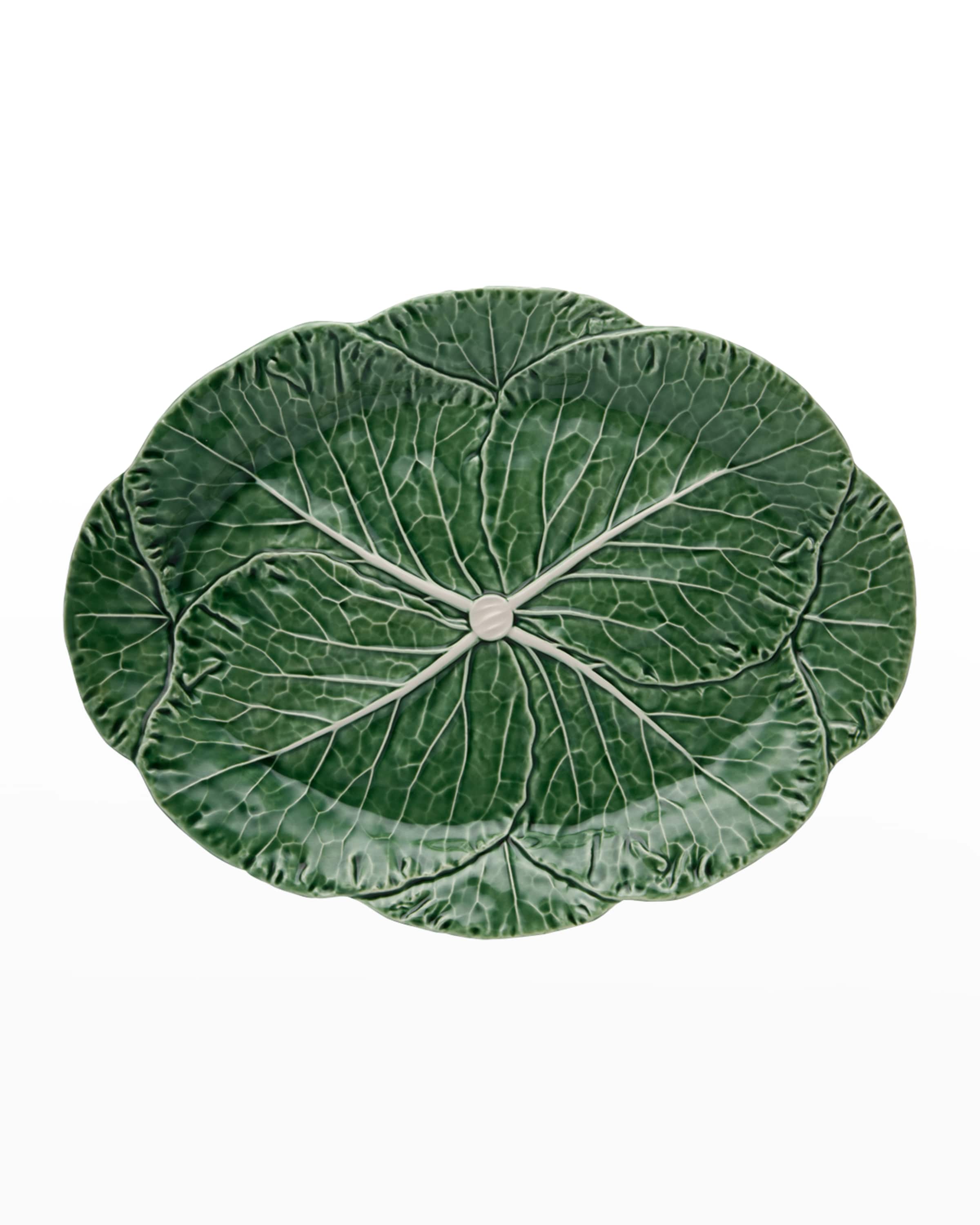Bordallo Pinheiro Cabbage 17" Oval Platter, Green
