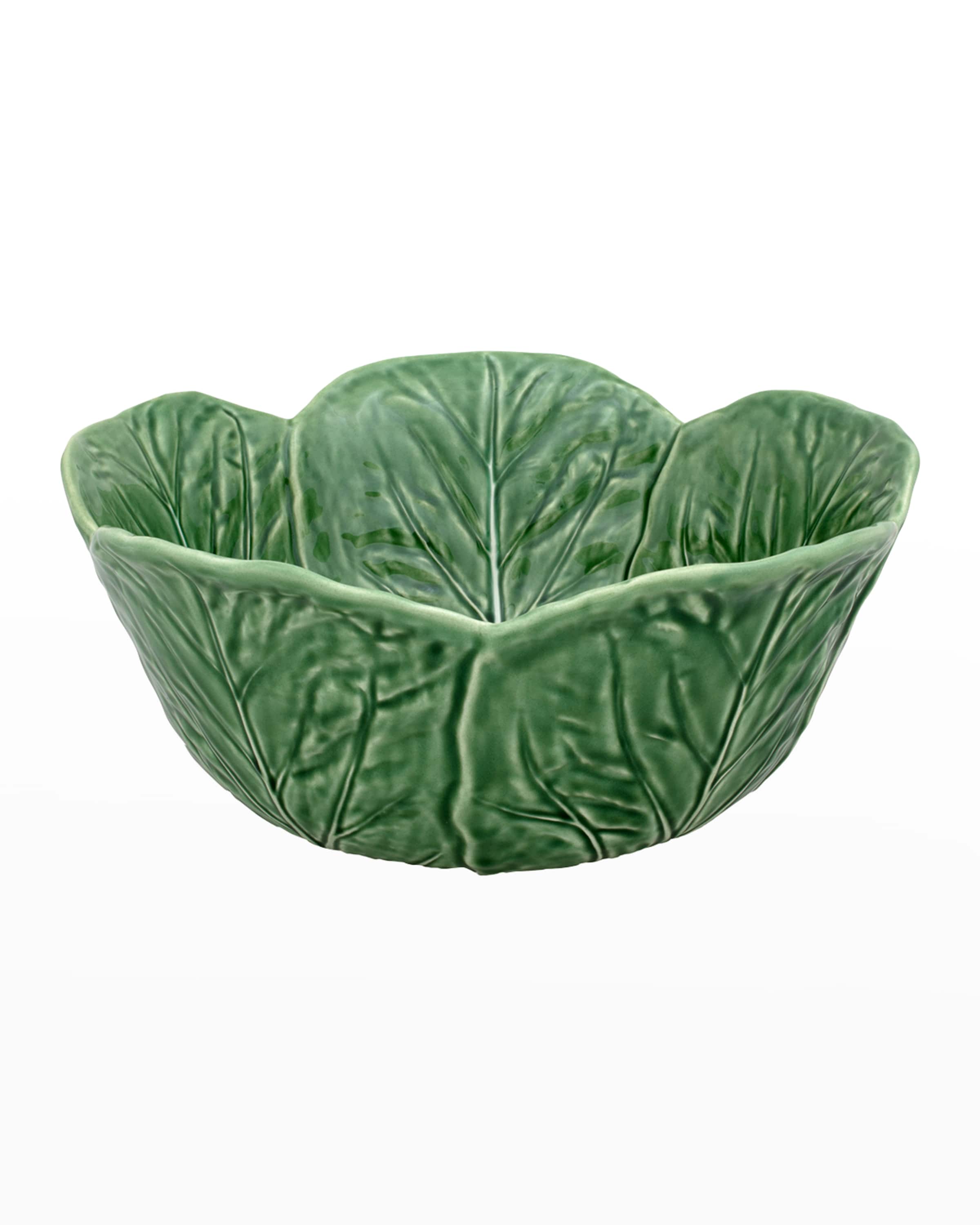 Bordallo Pinheiro Cabbage 115 oz. Tall Salad Serving Bowl, Green