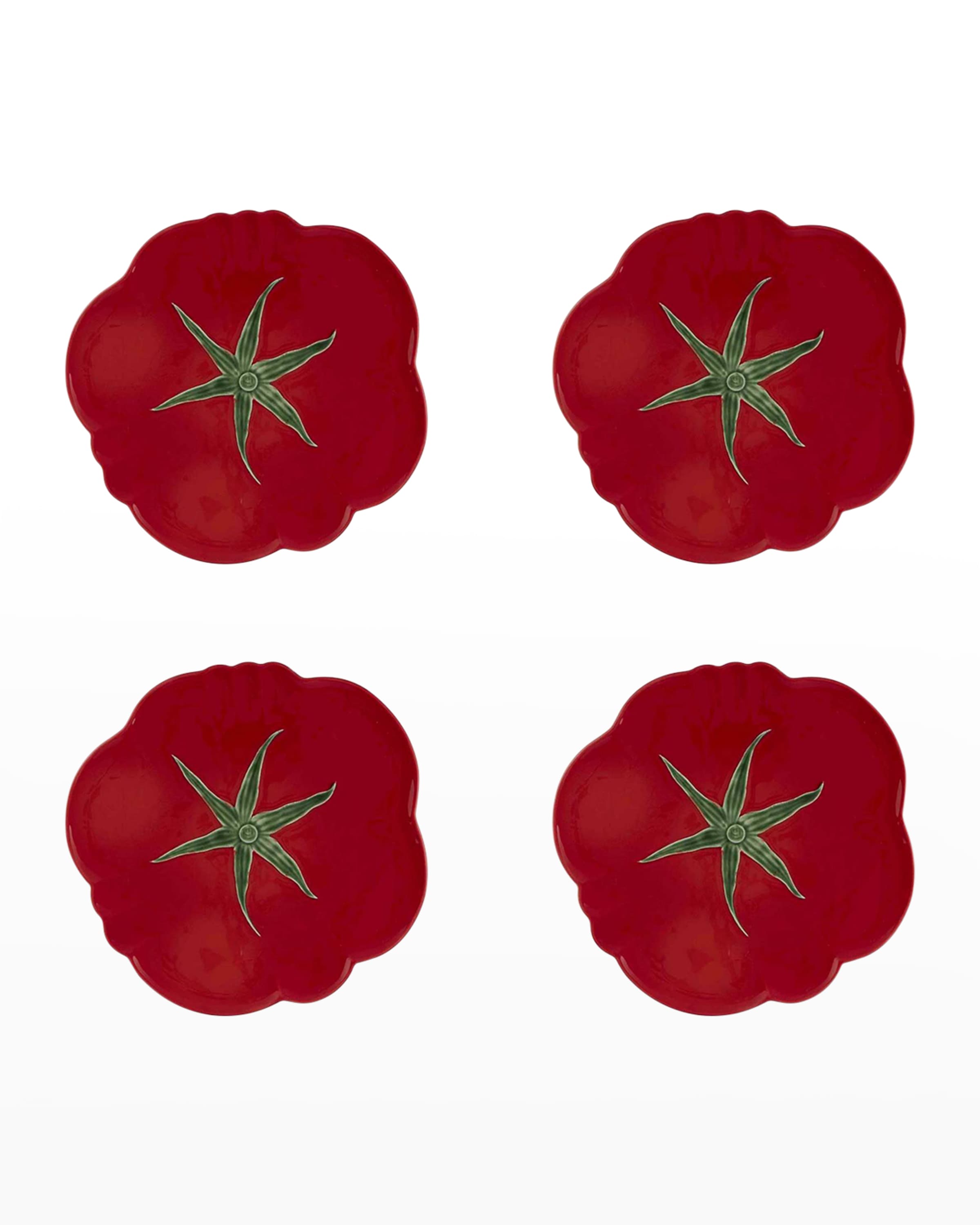 Bordallo Pinheiro Tomato Pizza Plate 12", Set of 4