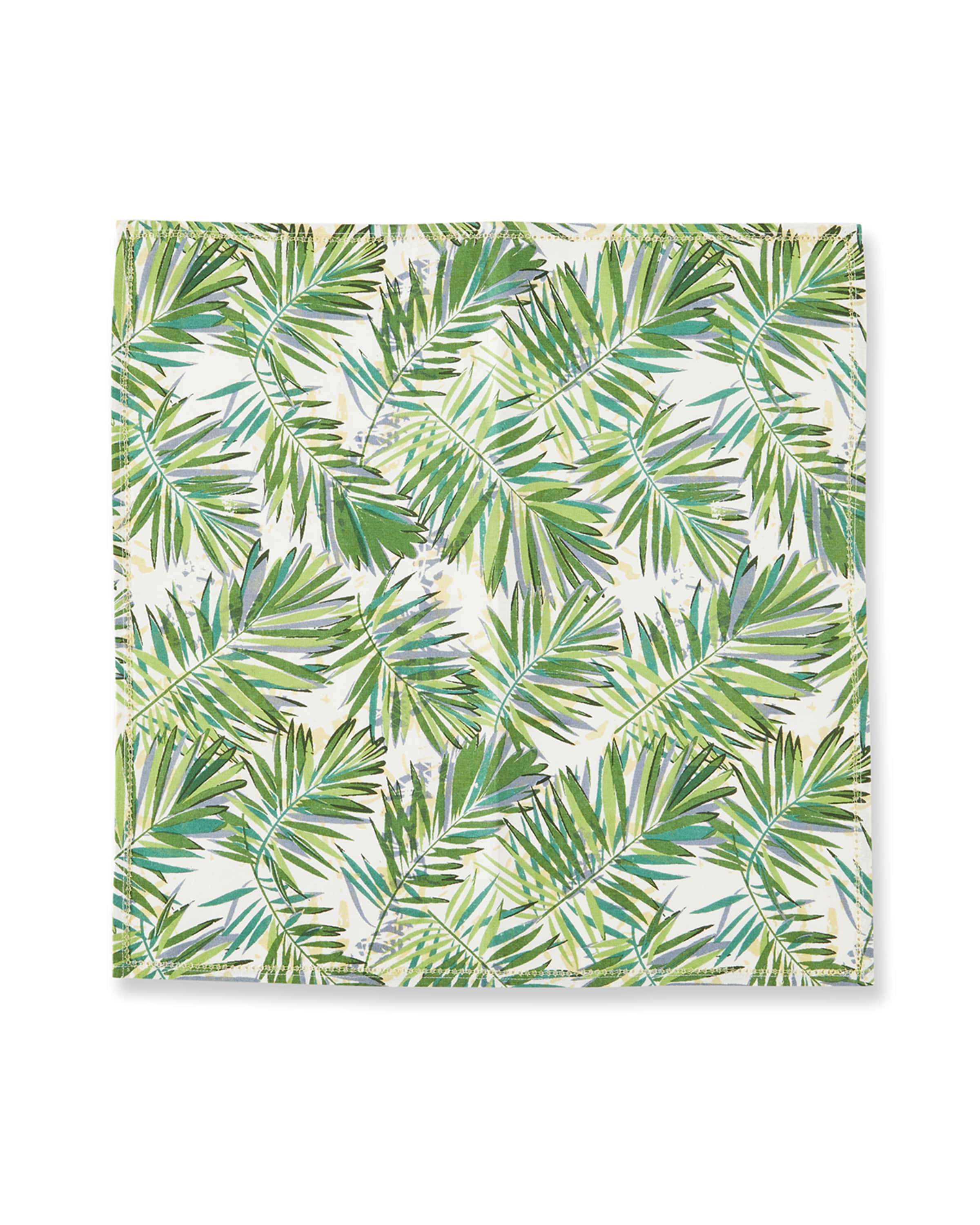 Handprint Frond White Set of 4 Napkins 19X19