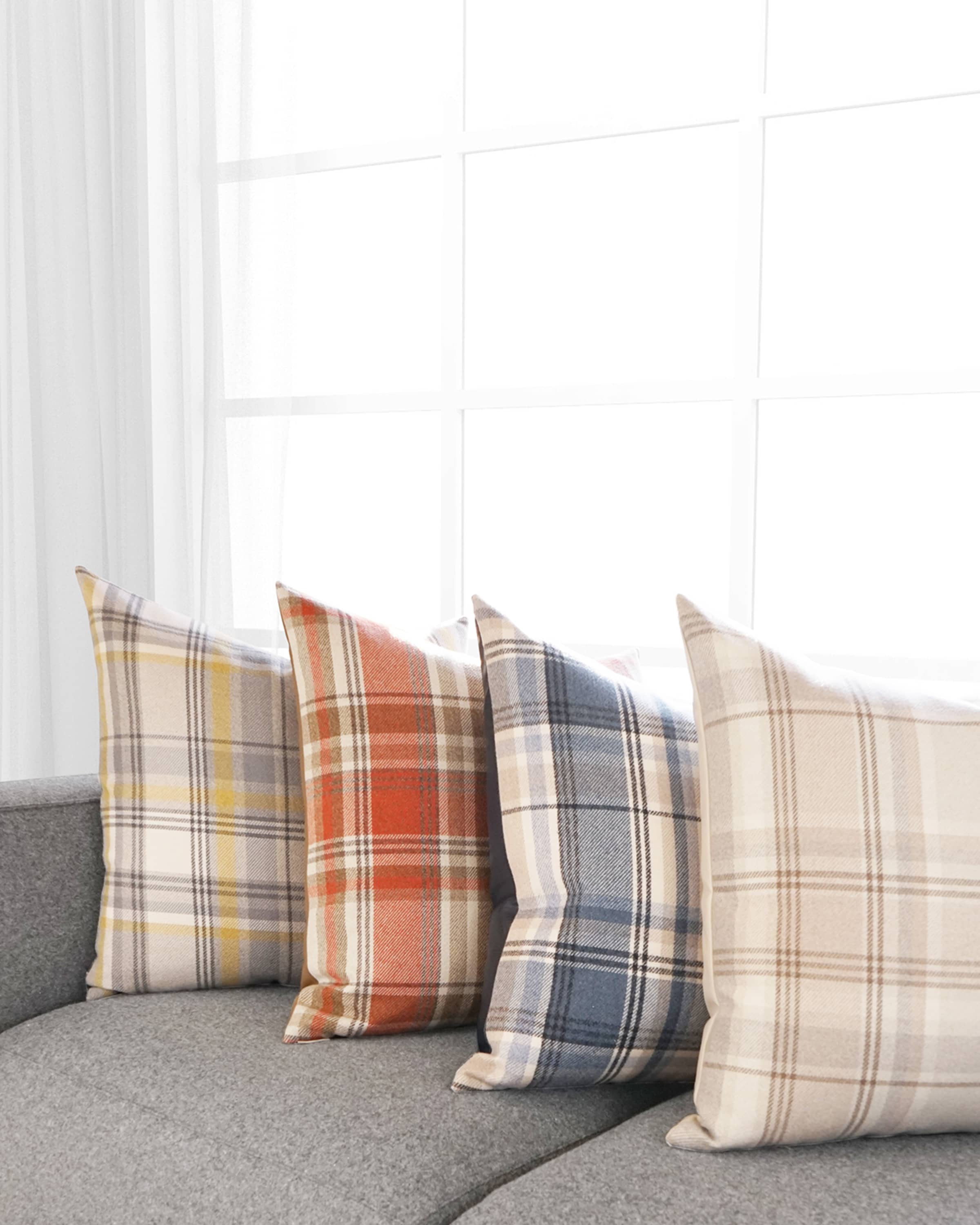 D.V. KAP Home Tartan Decorative Feather/Down Pillow - 24"