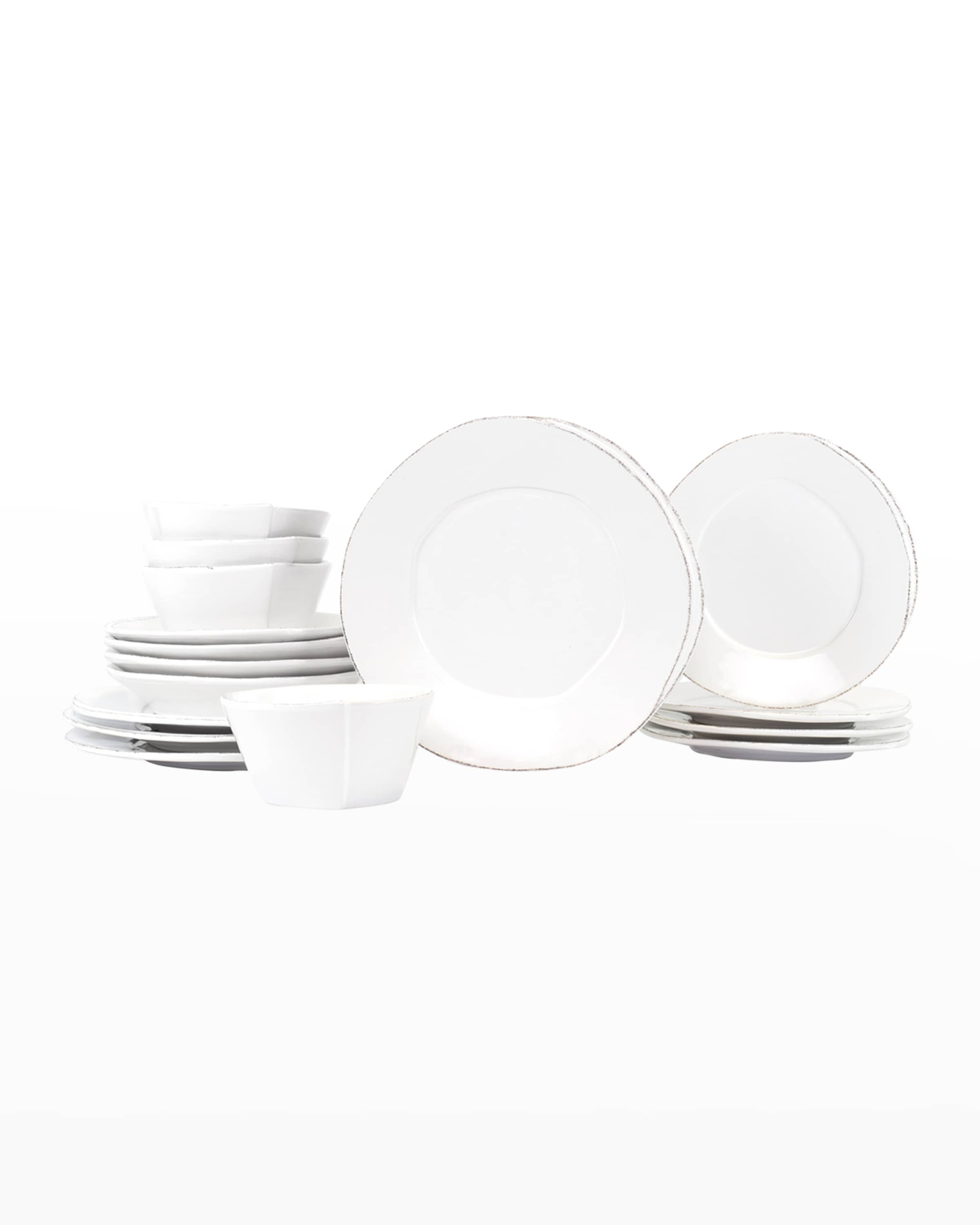Vietri Lastra White 16-Piece Place Setting Set