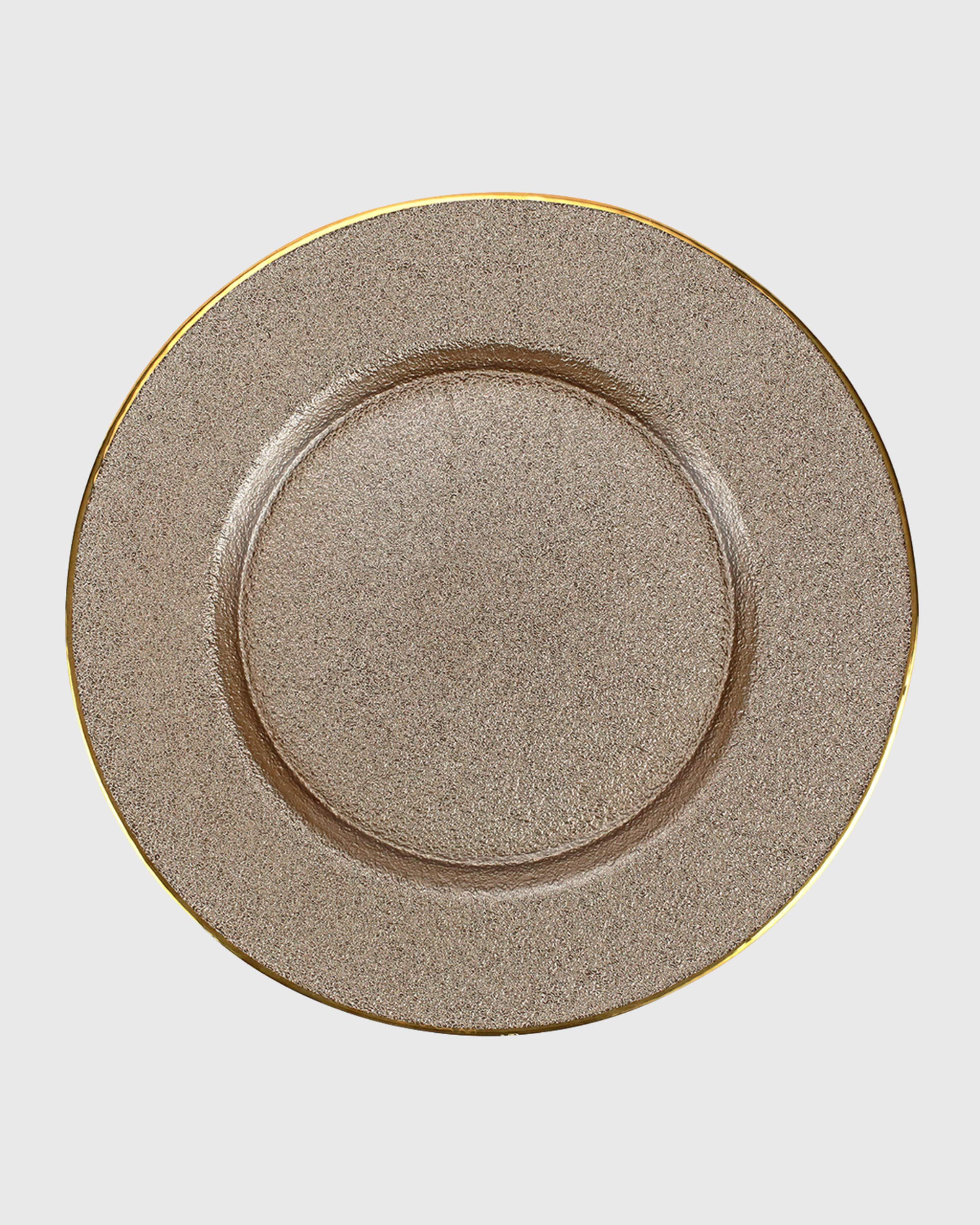 Vietri Metallic Glass Fawn Service Plate