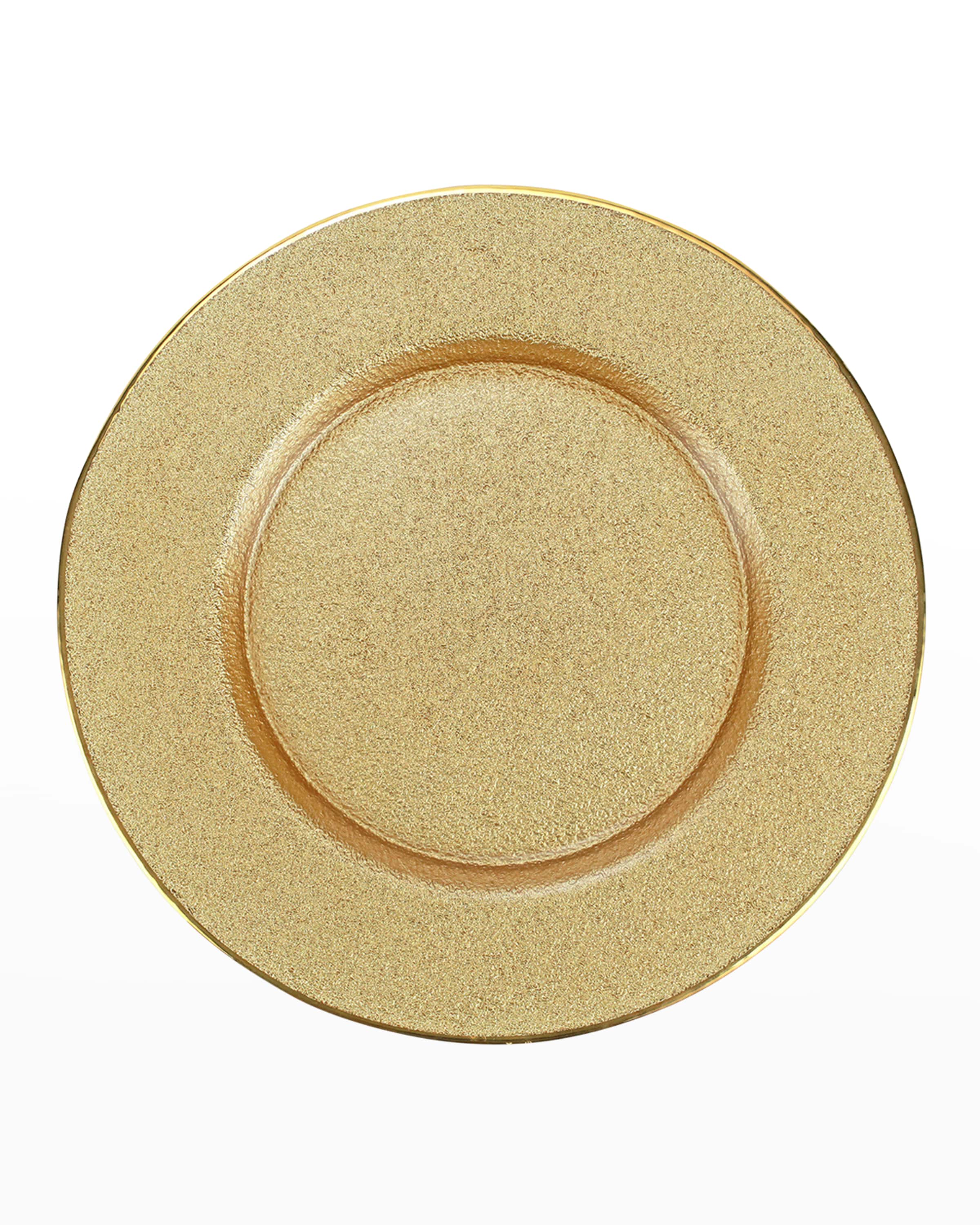 Vietri Metallic Glass Gold Service Plate