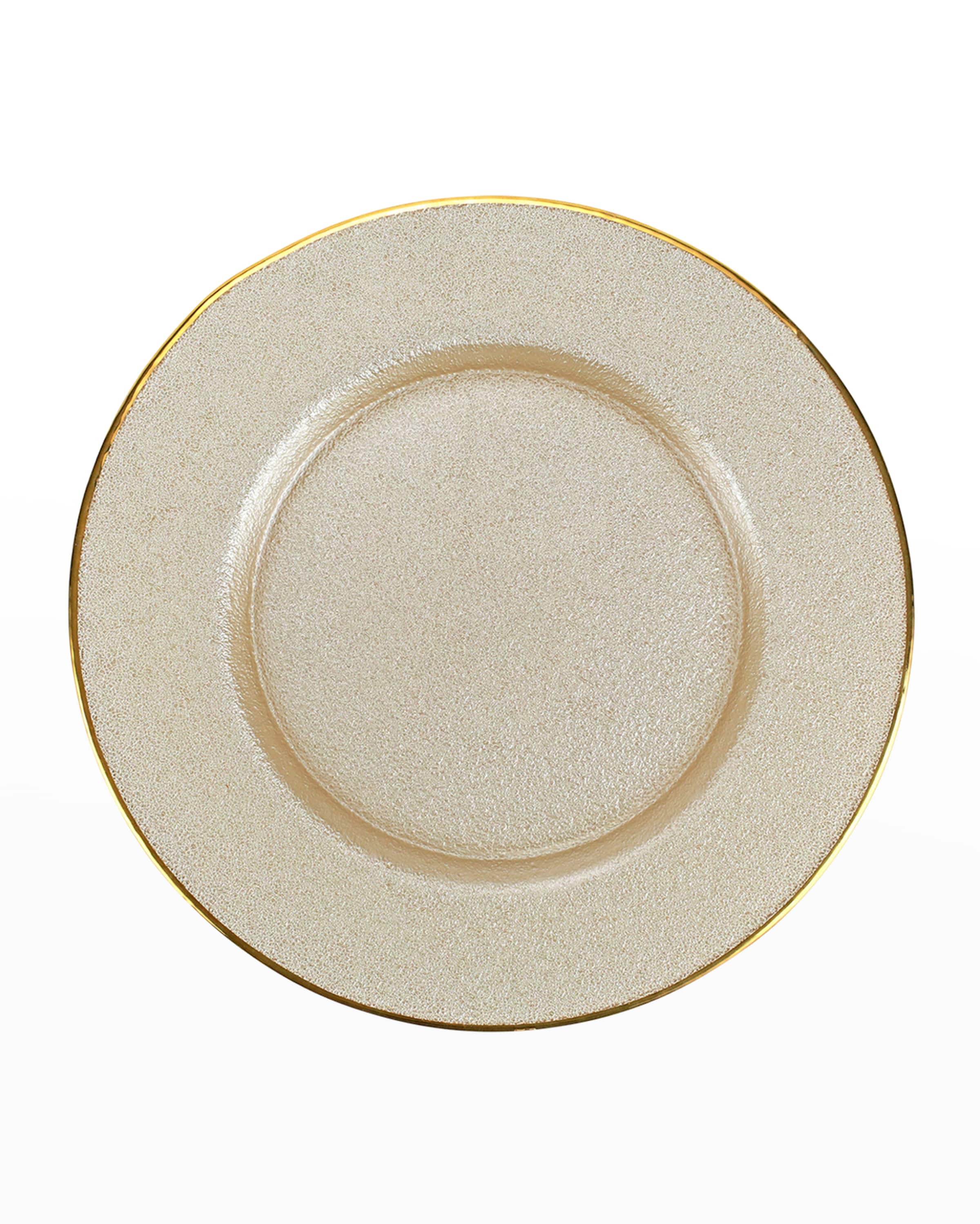 Vietri Metallic Glass Pearl Service Plate