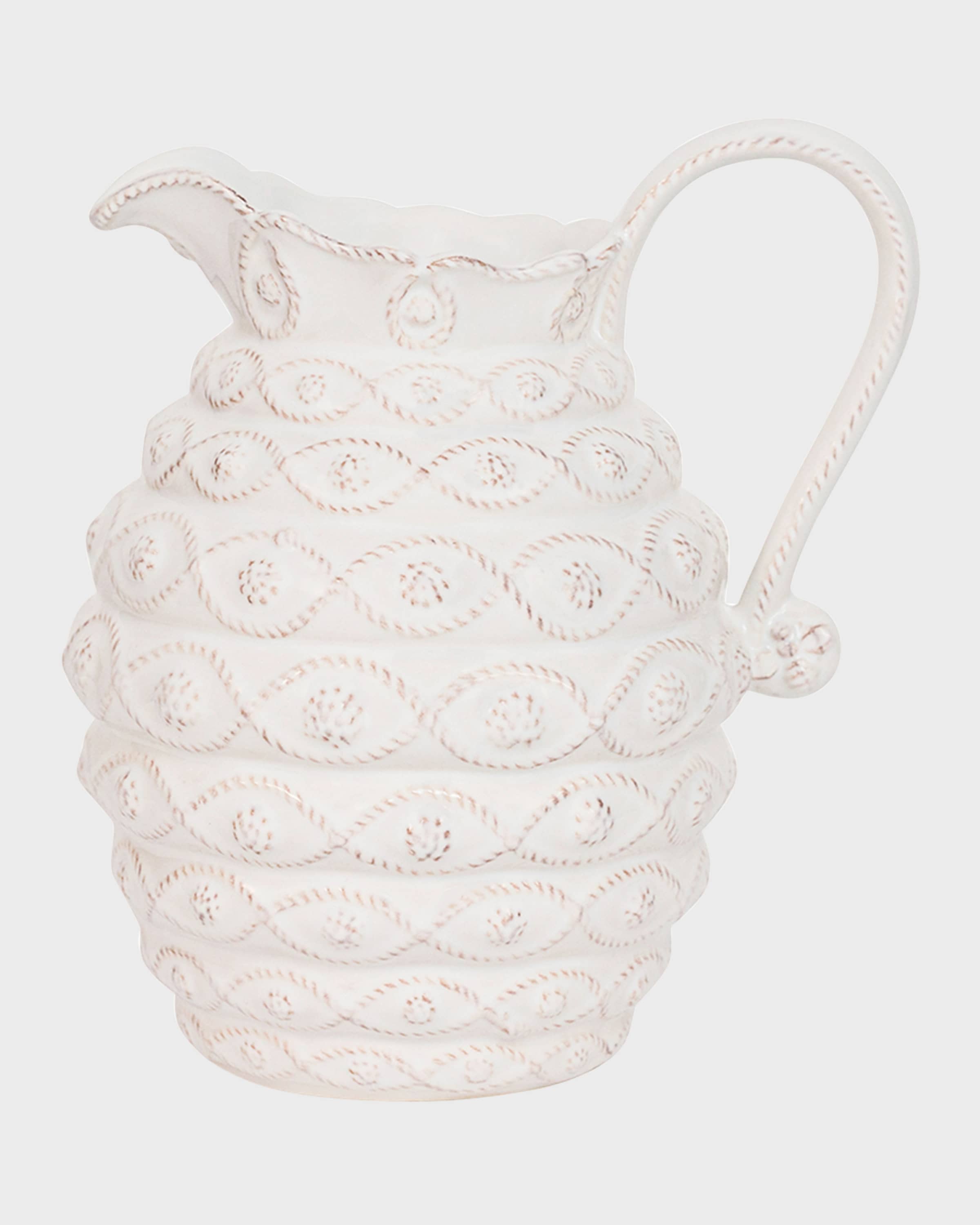 Juliska Jardins du Monde Ceramic Pitcher - Whitewash