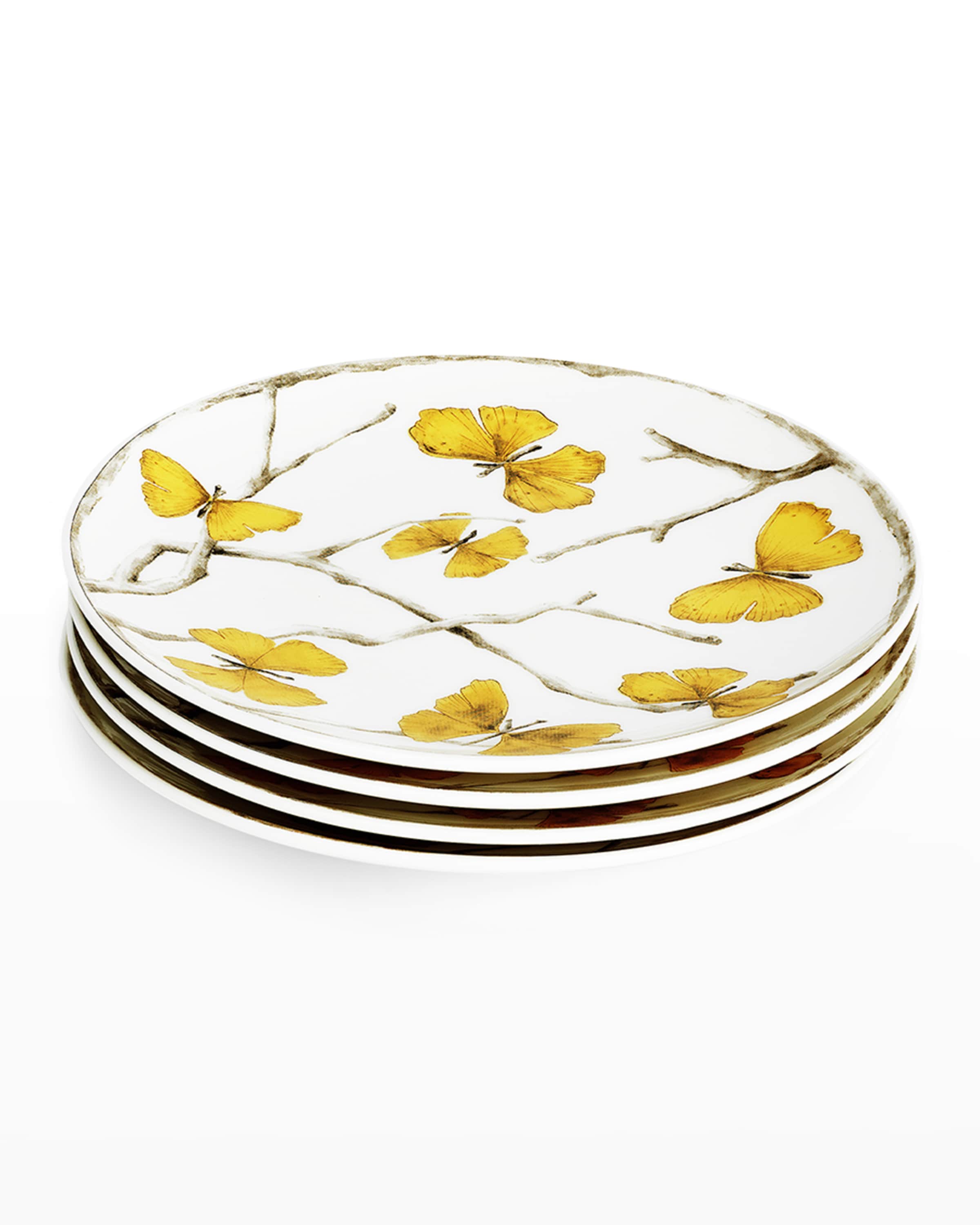 Michael Aram Butterfly Ginkgo Gold Tidbit Plates, Set of 4