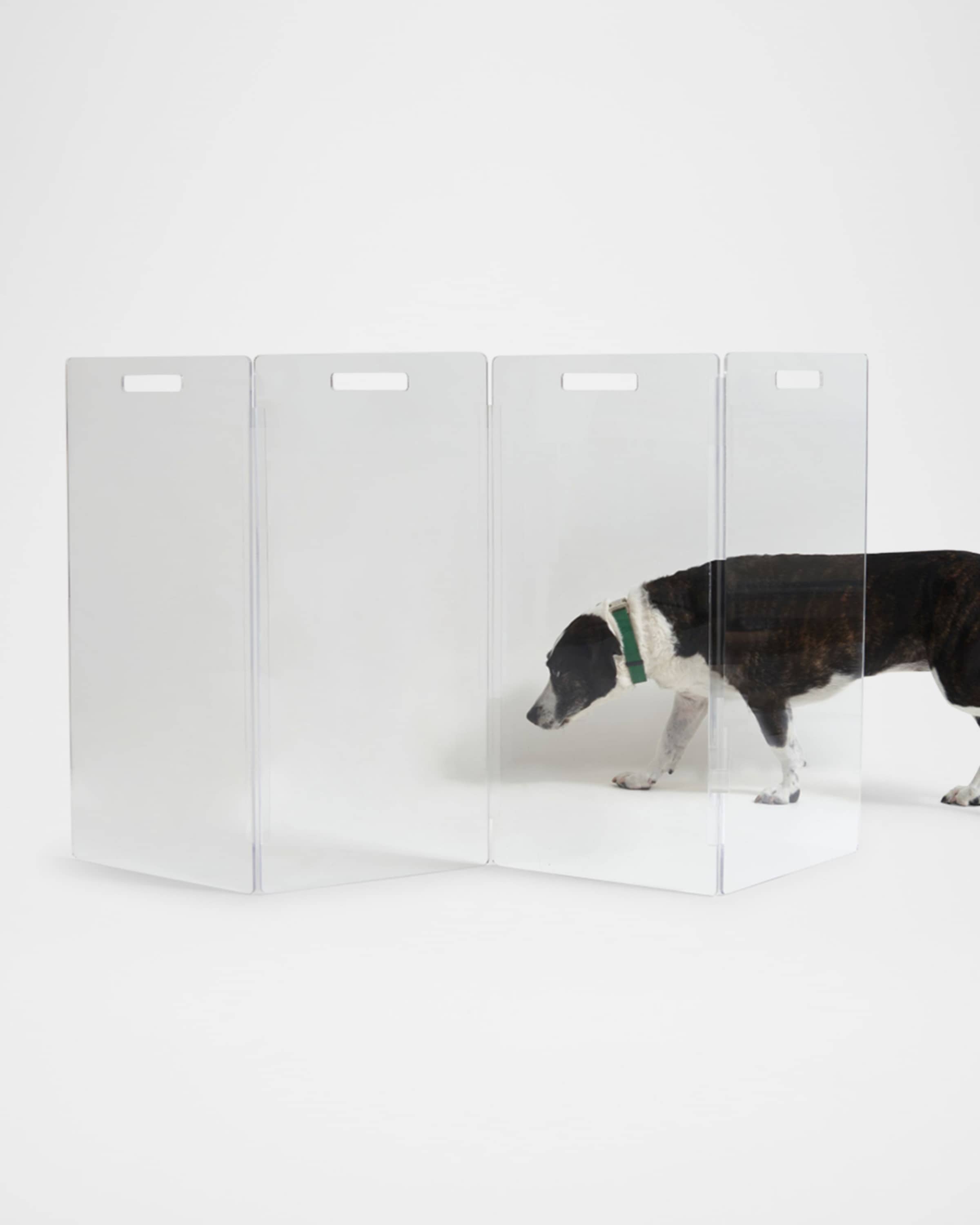HIDDIN Clear Freestanding Pet Gate Zig Zag, 4-Panel