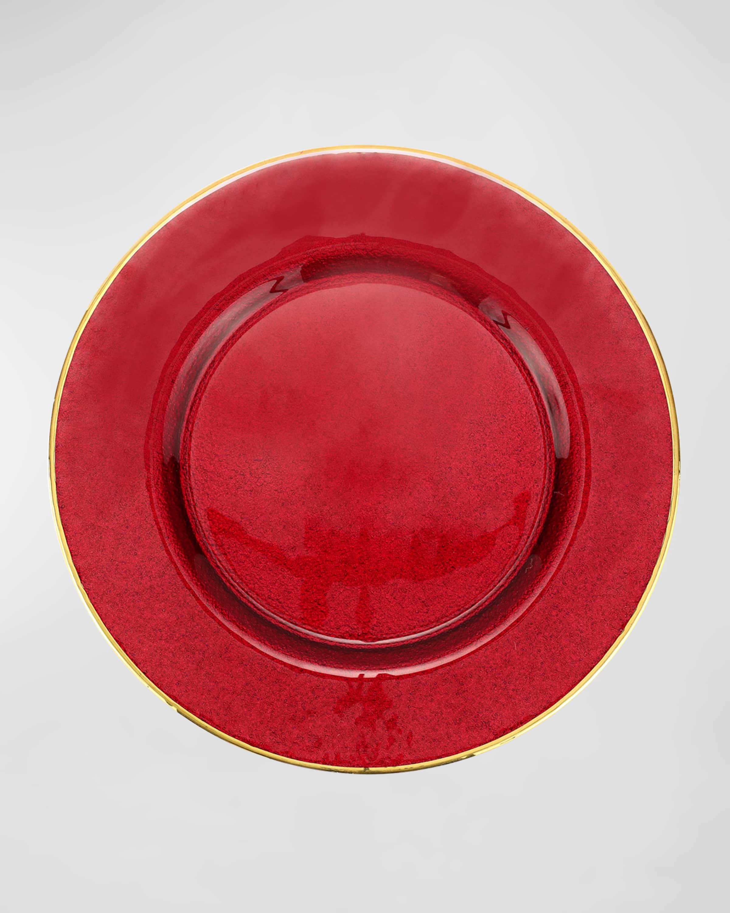 Vietri Metallic Glass Ruby Charger Plate